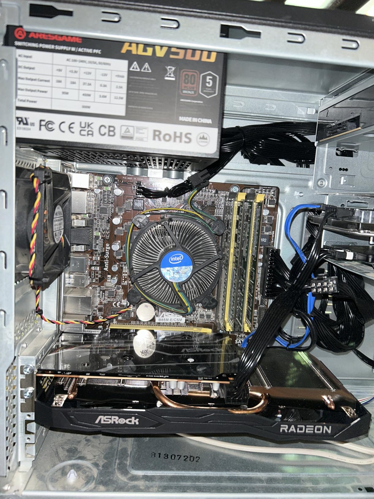 ARESGAME AGV Series 500W Power Supply, 80 Plus Bronze Certified, Non Modular Power Supply, 5 Year Warranty - Customer Photo 3