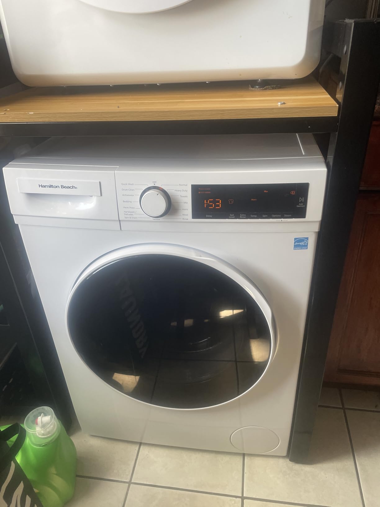 Hamilton Beach HBFW3205 Fullsize Washer-LED Digital Display Panel-5 Wash Cycles-Front Load Design-2.2 cu ft, 24 inch Wide, White Customer Review Hamilton Beach HBFW3205 Fullsize Washer-LED Digital Display Panel-5 Wash Cycles-Front Load Design-2.2 cu ft, 24 inch Wide, White - Customer Photo 1