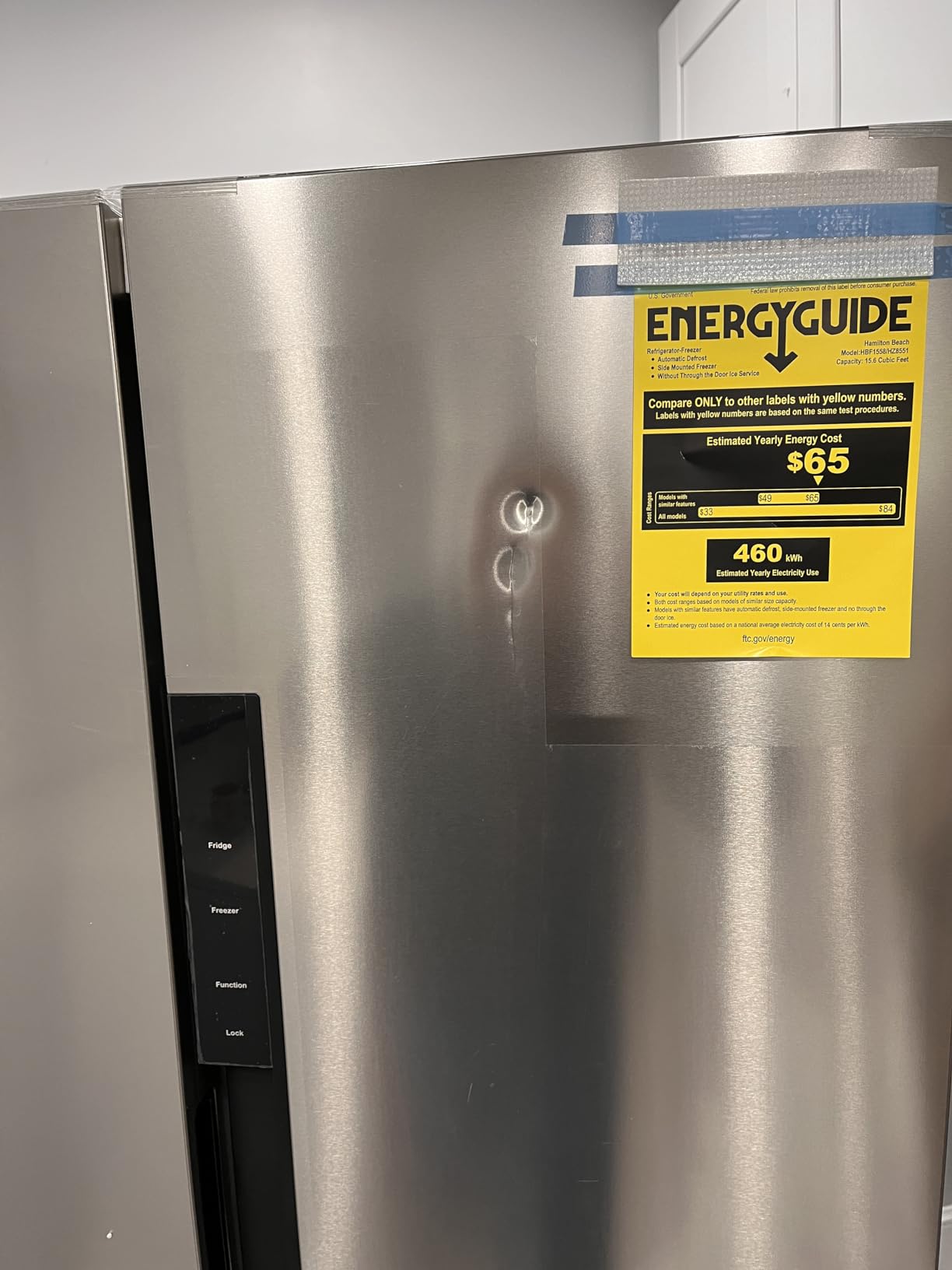 Hamilton Beach HBF1558 15.6 cu ft Counter Depth Full Size Refrigerator, Side Doors, Stainless - Customer Photo 3