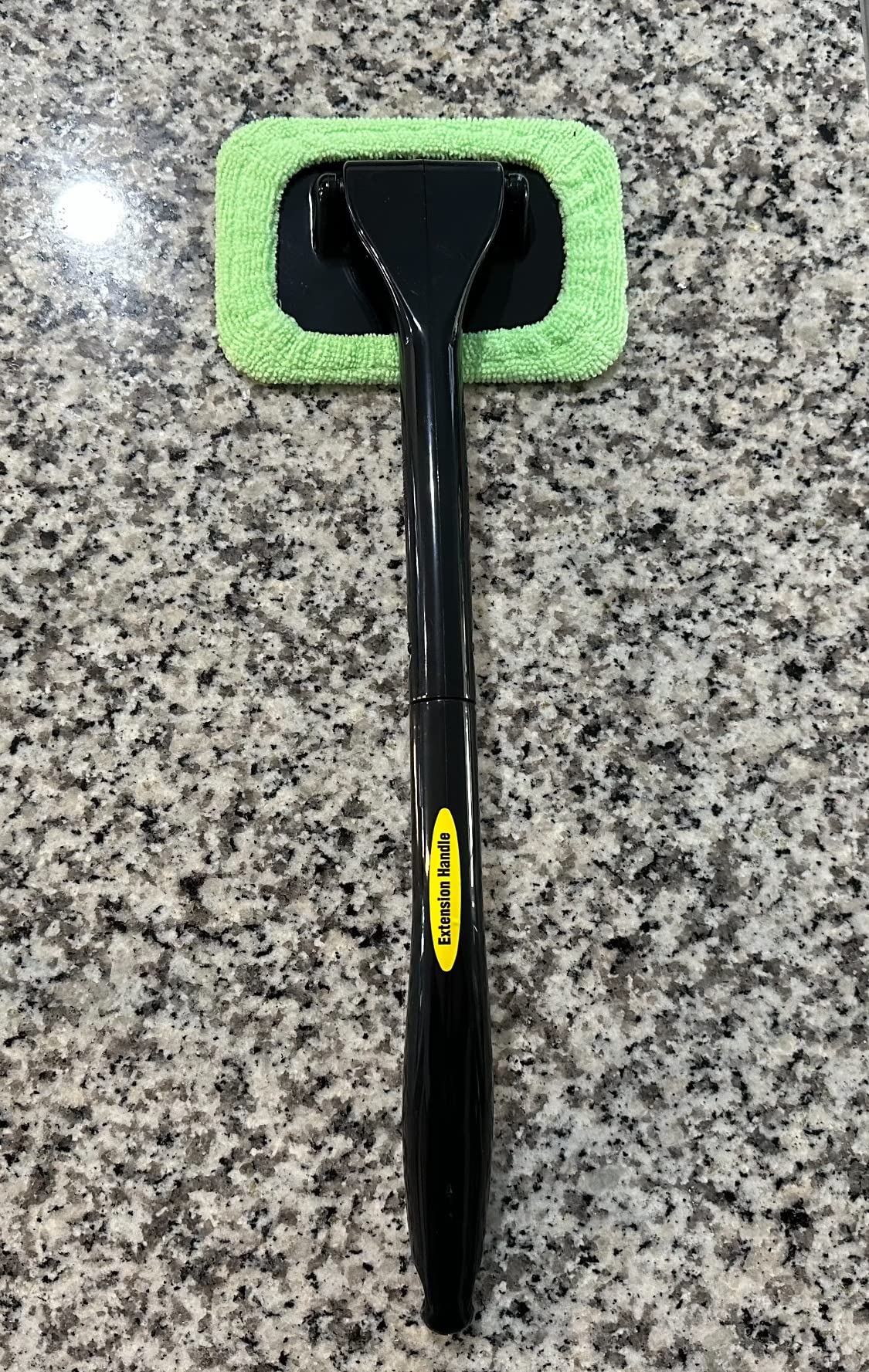 Cleaning Tool, AS-SEEN-ON-TV, Cleans Windshields Without Reaching, Microfiber Window Cleaning Device w/Extra Bonnet & Spray Bottle, Long Detachable 16