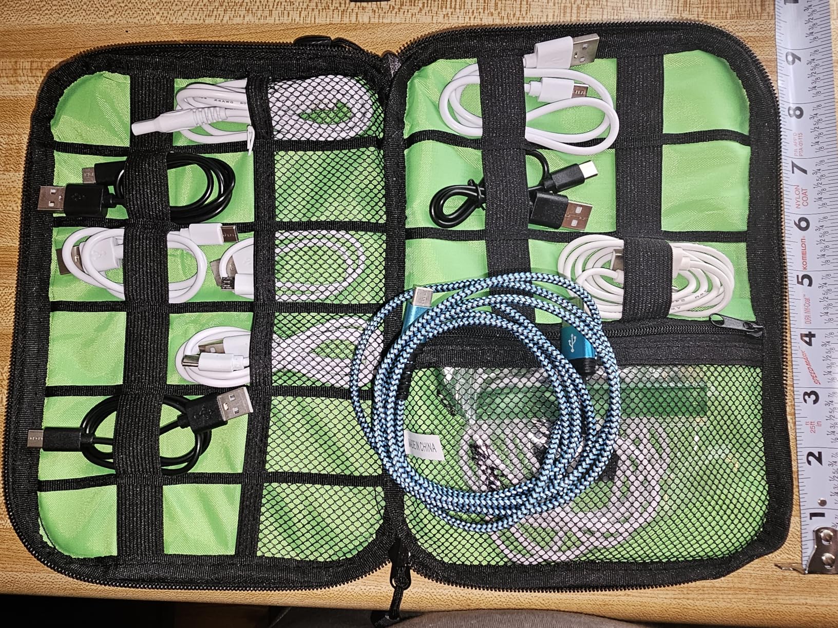 Electronics Organizer,Travel Cord Organizer Pouch, Portable Cable Organizer Bags,Travel Electronic Accessories Storage Case for Cables, Cords, Charger, Phone (Black) - Customer Photo 2