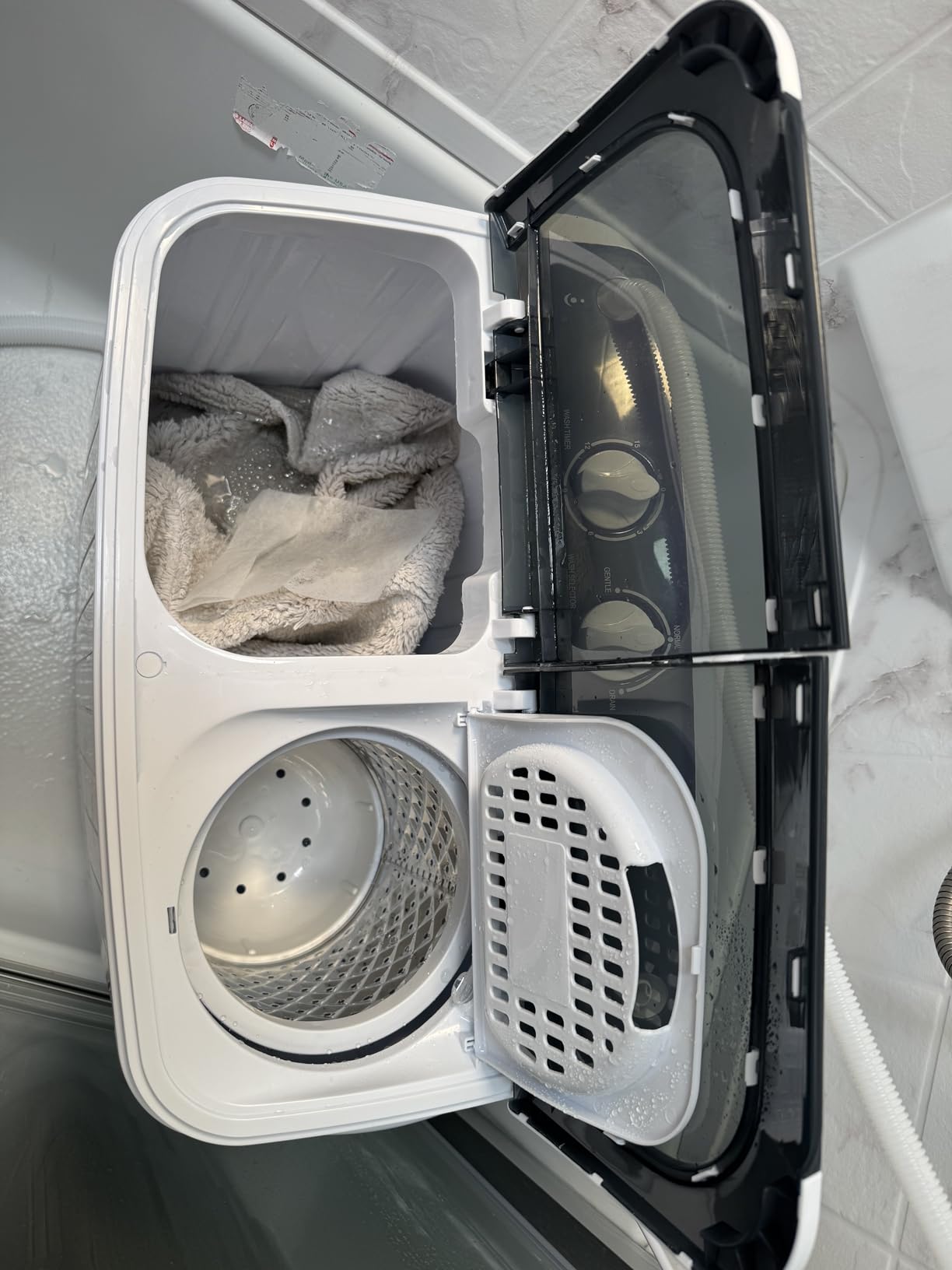 Pataku Portable Washing Machine, 17.6 Lbs Compact Mini Washer and Dryer Combo,Twin Tub Laundry Washer with Spin Cycle, Soaking Function Ideal for Apartment, Dorms, RVs Camping, Grey - Customer Photo 1