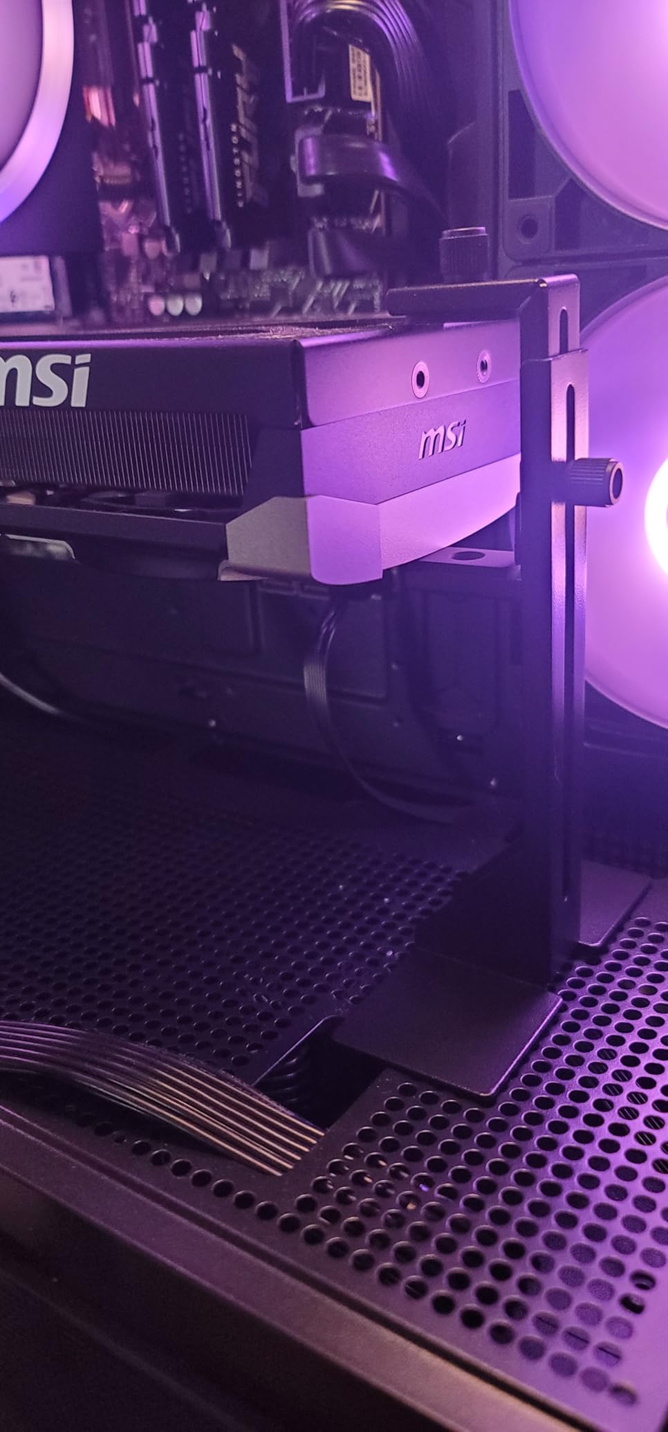 GPU Support Bracket, Graphics Card Support, GPU Brace, Video Card Holder Bracket with Bottom Adhesive, GPU Stand, Adjustable Anti Sag GPU Stand 35-120mm, Support GPU 4090 Thickness Support up to 75mm - Customer Photo 2