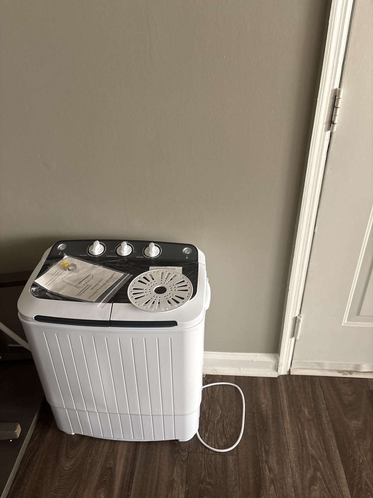 Superday Portable Washing Machine, 2 In 1 Mini Compact Twin Tub Washer and Spin Dryer with Built-in Gravity Drain Time Control, 16lbs Portable Washer Dryer Combo for Home/Apartment/Dorms/RV(Grey) - Customer Photo 1