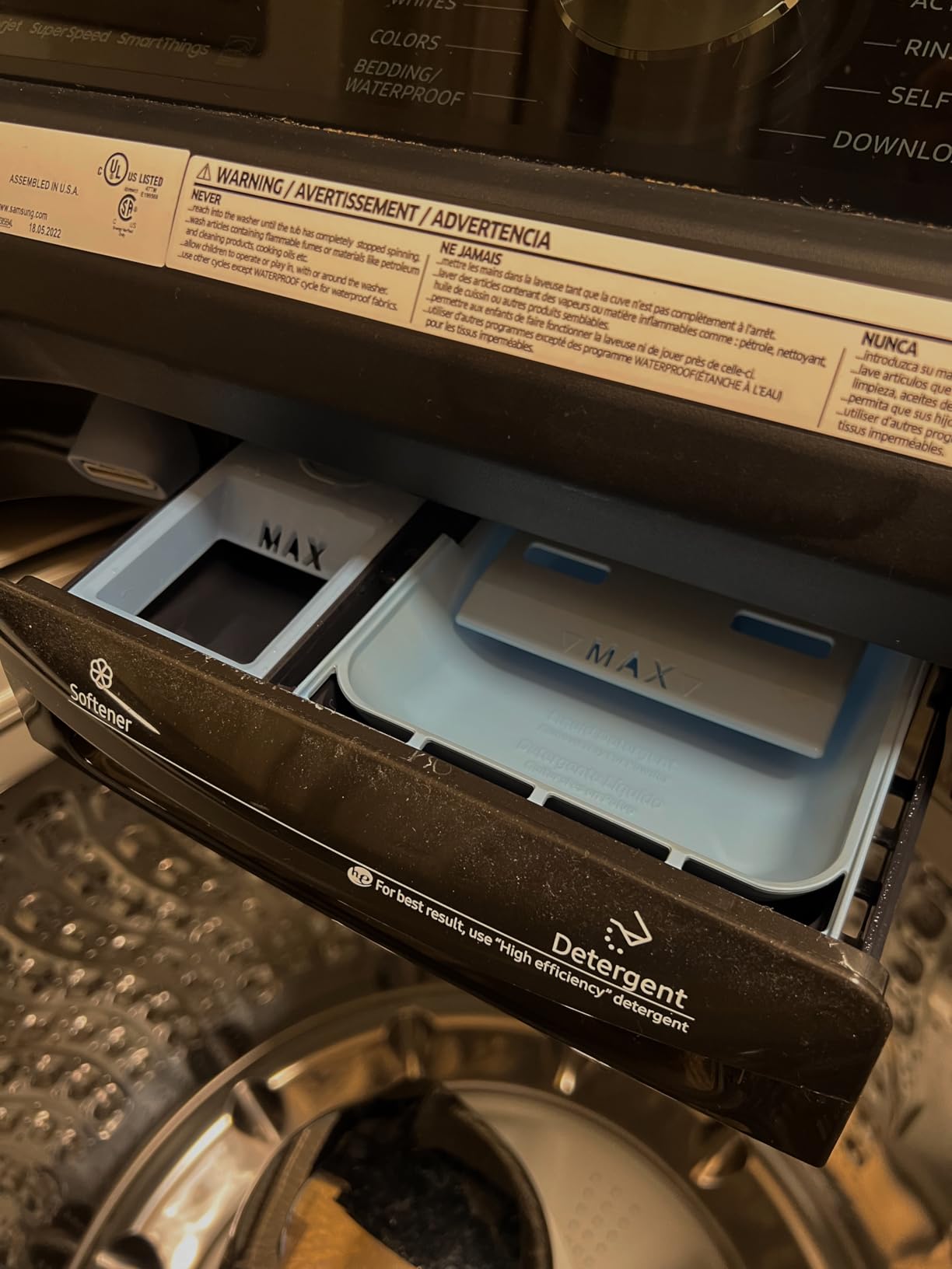 Samsung 5.4 Cu. Ft. Smart Top Load Washer with Active Wave Agitator in Brushed Black - Customer Photo 2