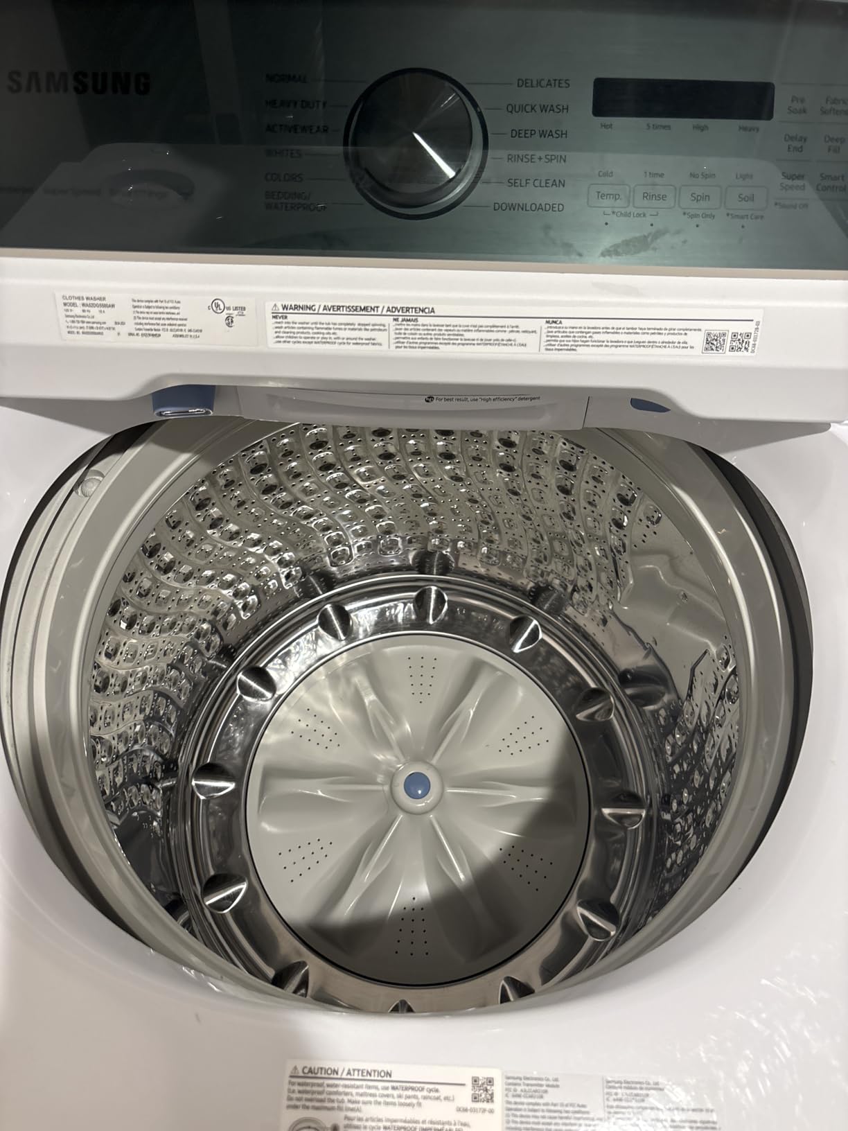 Samsung 5.4 Cu. Ft. Smart Top Load Washer with Active Wave Agitator in White - Customer Photo 3