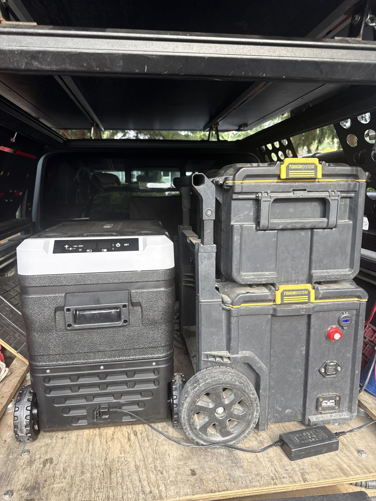 EUHOMY 12 Volt Refrigerator, 53QT(50L) Electric Cooler, Portable Freezer 12V/24V DC 100-240V AC, 12V Fridge -4℉~68℉, 12V Cooler with Wheels & 2 Baskets for Travel, Truck, Boat, Camping - Customer Photo 2