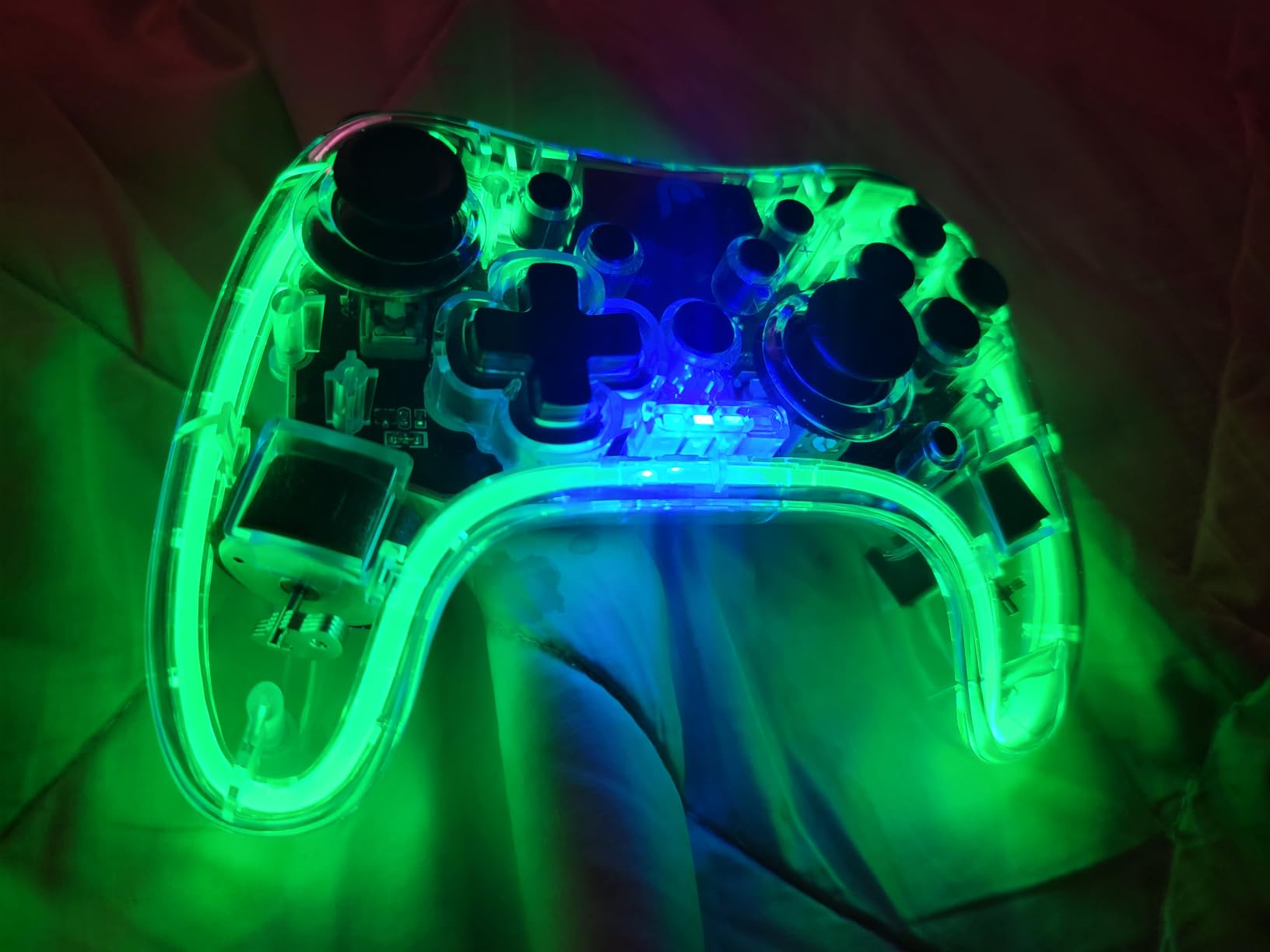 Fosmon Wireless Bluetooth Gaming Controller for Switch 2/1/Lite/OLED, Android/iOS/PC/Steam/Apple Arcade MFi Games, Pro Controller with RGB Lights (14 Color), 4 Level Vibration, 6-Axis Gyro, Turbo - Customer Photo 1