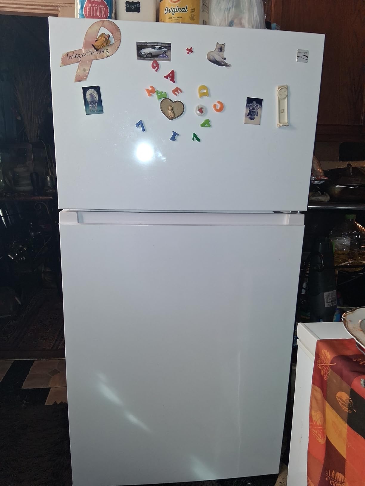 Kenmore 33 in. 20.5 cu. ft. Capacity Refrigerator/Freezer with Full-Width Adjustable Glass Shelving, Humidity Control Crispers, ENERGY STAR Certified, White - Customer Photo 3