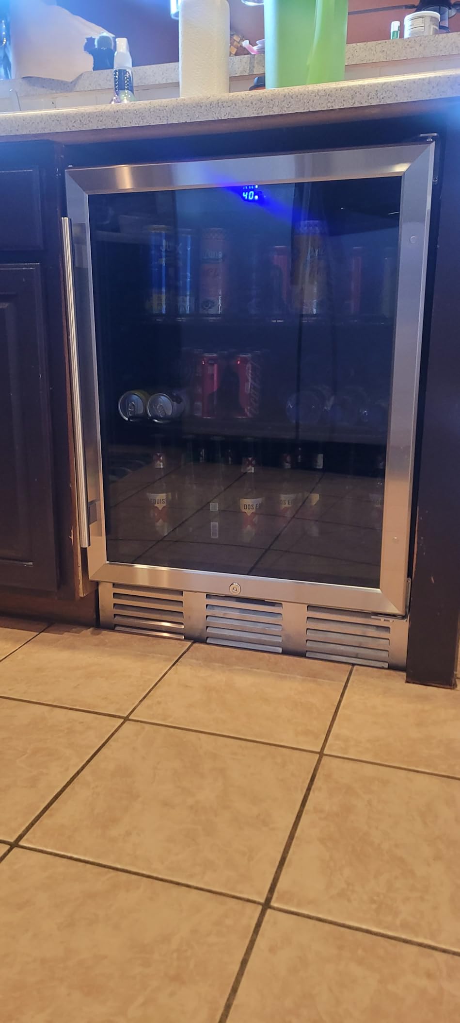 EUHOMY 24 Inch Beverage Refrigerator, 180 Can Built-in Beverage Cooler, Under Counter Beer Fridge with Glass Door for Soda, Water, Wine - For Kitchen, Bar or Office Customer Review EUHOMY 24 Inch Beverage Refrigerator, 180 Can Built-in Beverage Cooler, Under Counter Beer Fridge with Glass Door for Soda, Water, Wine - For Kitchen, Bar or Office - Customer Photo 1