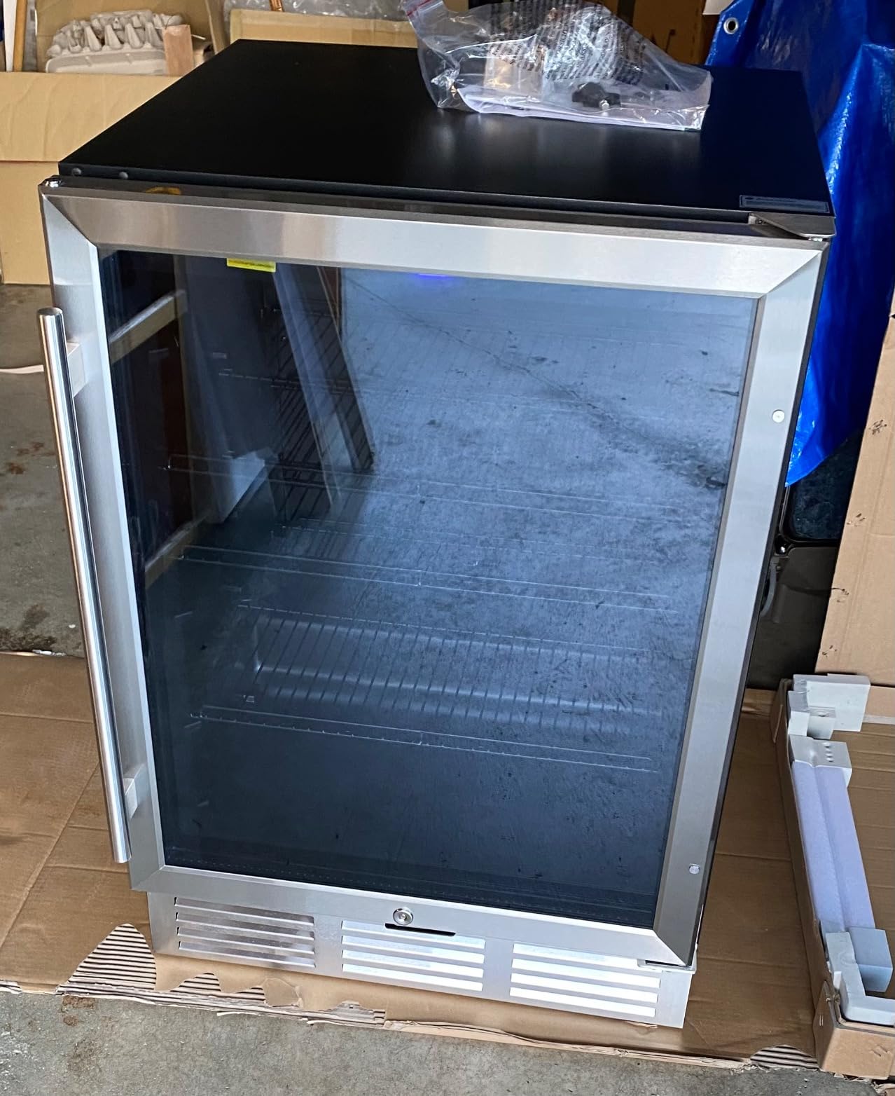 EUHOMY 24 Inch Beverage Refrigerator, 180 Can Built-in Beverage Cooler, Under Counter Beer Fridge with Glass Door for Soda, Water, Wine - For Kitchen, Bar or Office Customer Review EUHOMY 24 Inch Beverage Refrigerator, 180 Can Built-in Beverage Cooler, Under Counter Beer Fridge with Glass Door for Soda, Water, Wine - For Kitchen, Bar or Office - Customer Photo 2