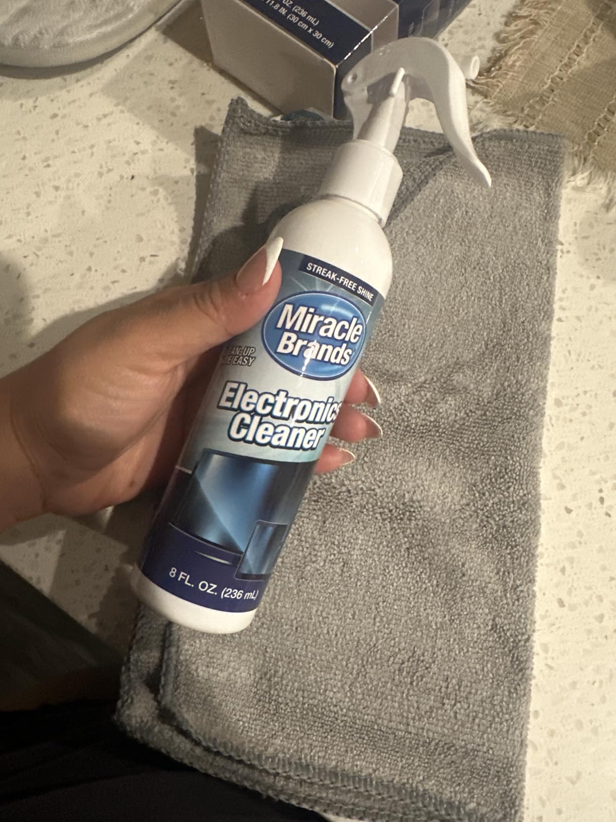 MiracleSpray for Electronics Cleaning, Safe Multisurface Cleaner for Any TV, Phone, Monitor, Keyboard, Screen, Computer, Includes Microfiber Towel - 8 Ounce Kit - Customer Photo 1