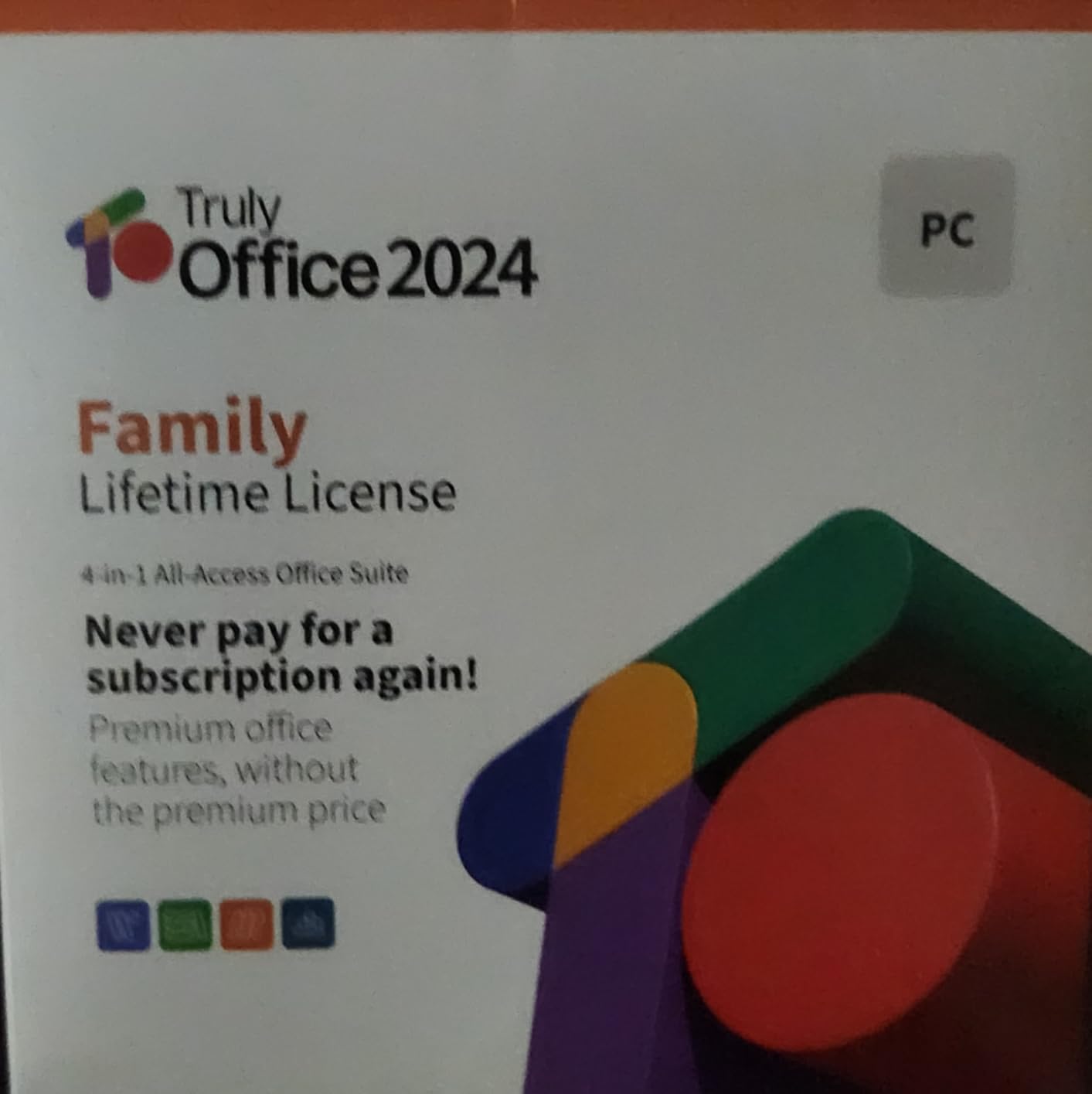 TrulyOffice 2024 Family Lifetime License for Mac | 4 in 1 All Access TrulyOffice Suite | Words, Sheets, Slides, and Cloud | 5 Users | Physical Activation Card - Customer Photo 1