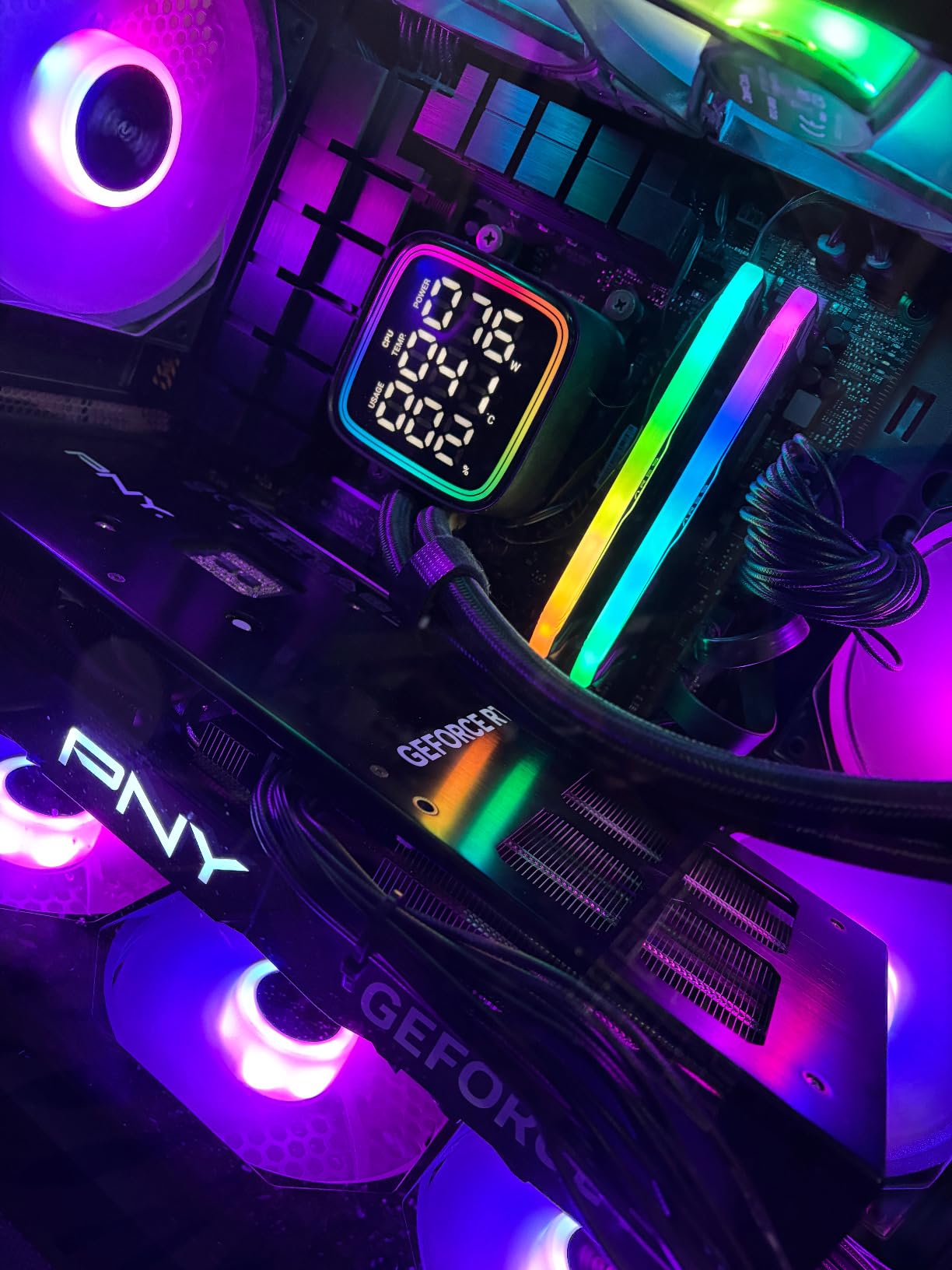 PNY GeForce RTX 4080 Super 16GB Verto OC Triple Fan Graphics Card DLSS 3 (256-bit, PCIe 4.0, GDDR6X, HDMI/DisplayPort, Supports 4k, incl. Adapter Anti-Sag Support Bracket, 3 Slot) customer photo 1