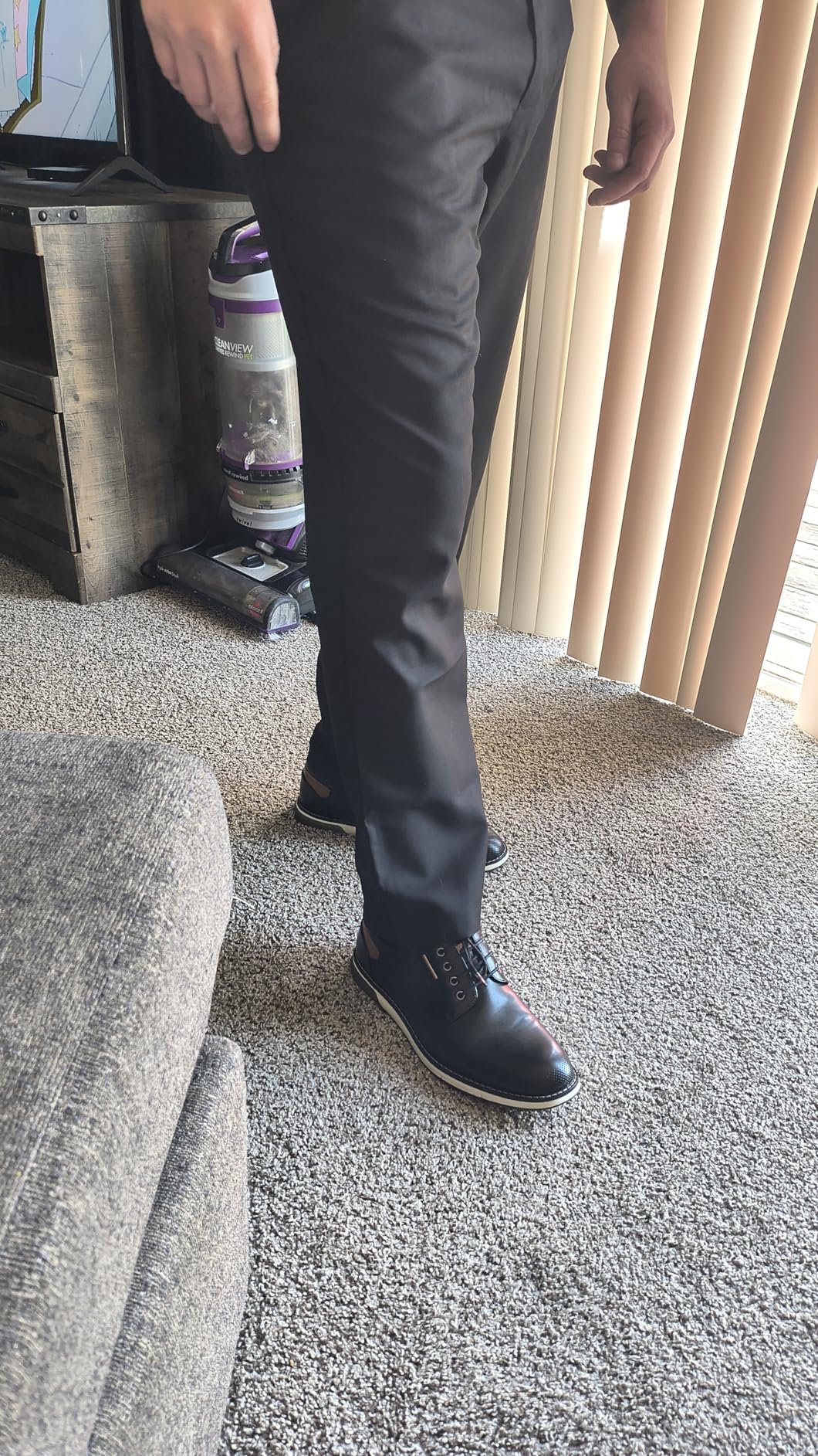 Men's Classic Fit Flat Front Dress Pants Expandable Waist Wrinkle Free Suit Pants for Men Customer Review Men's Classic Fit Flat Front Dress Pants Expandable Waist Wrinkle Free Suit Pants for Men - Customer Photo 1