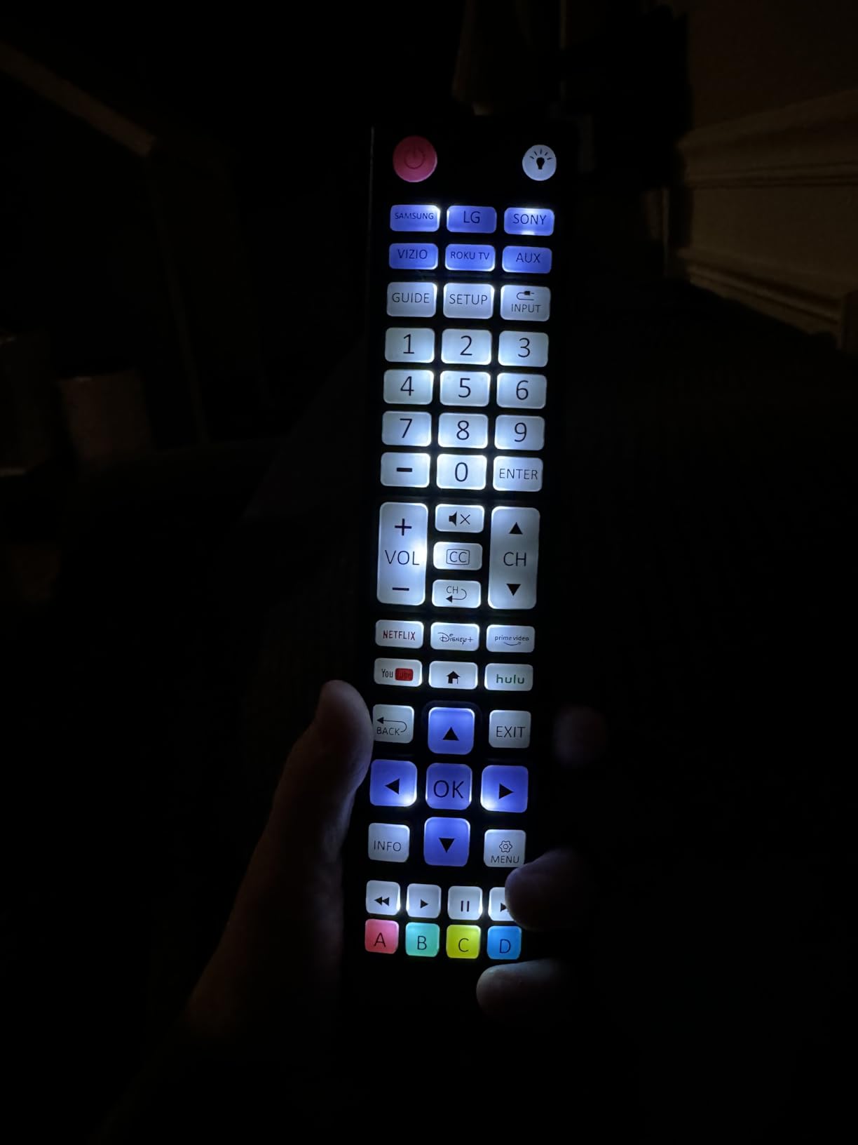 UltraPro Backlit OneTouch Universal Remote Control, Replacement TV Remote for Samsung, LG TV Remote, Vizio, Sony, Roku and More, Easiest Setup Ever U.S. Based Support 80830 Customer Review UltraPro Backlit OneTouch Universal Remote Control, Replacement TV Remote for Samsung, LG TV Remote, Vizio, Sony, Roku and More, Easiest Setup Ever U.S. Based Support 80830 - Customer Photo 1