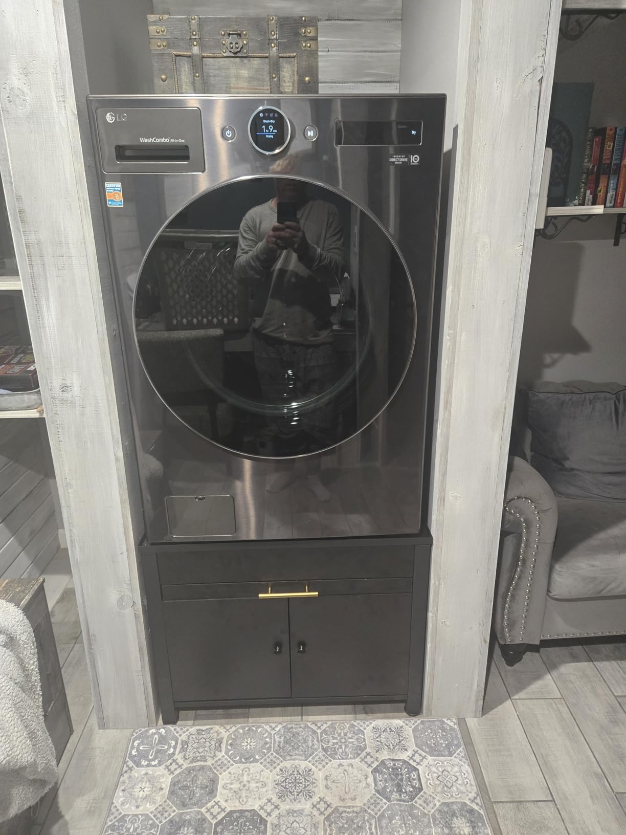 5.0 cu. ft. Mega Capacity Smart Front Load Electric All-in-One Washer Dryer Combo with TurboWash360 WiFi in Black Steel Customer Review 5.0 cu. ft. Mega Capacity Smart Front Load Electric All-in-One Washer Dryer Combo with TurboWash360 WiFi in Black Steel - Customer Photo 1