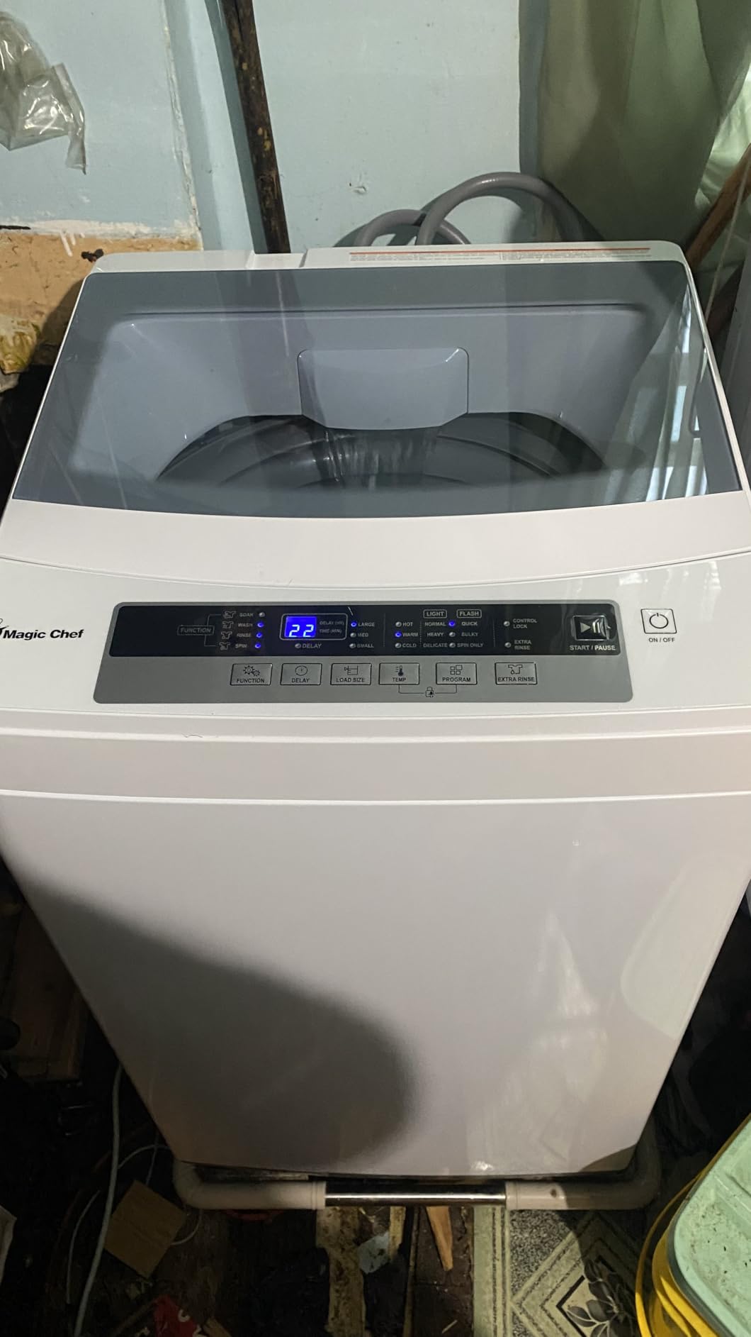Magic Chef Top Load Compact Washer, 1.7 Cu Ft Mini Washing Machine with LED Display, 6 Cycles, 3 Water Levels & 3 Temperature Settings, White - Customer Photo 1