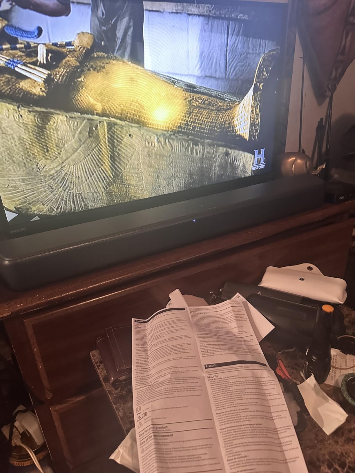 PHILIPS B5109 SoundBar for TV, 2.0 Channel Sound, DTS Virtual:X, Dolby Digital Plus,BT LE Audio, EQ Effects,Night Mode, Easy Setup, EasyLINK, Roku TV Ready, Remote/APP Control, Darkgrey - Customer Photo 1