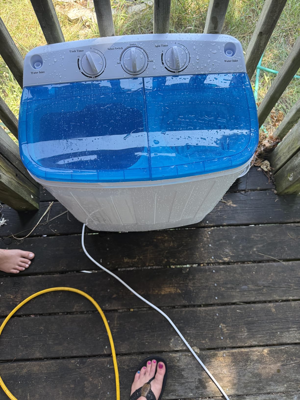 Portable Twin Tub 18lbs Washing Machine with Drying Rack and 10 Hangers, 11lbs Washer Mini Compact Laundry Machine with 7lbs Spinner, Semi-automatic Washer Combo for Dorms, Apartment - Customer Photo 1