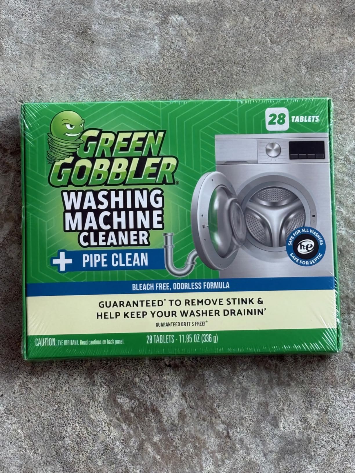 Green Gobbler Washing Machine Cleaner Tablets with Pipe Clean Technology Deodorizer | Front & Top Load Washer | 28 Count - Customer Photo 1