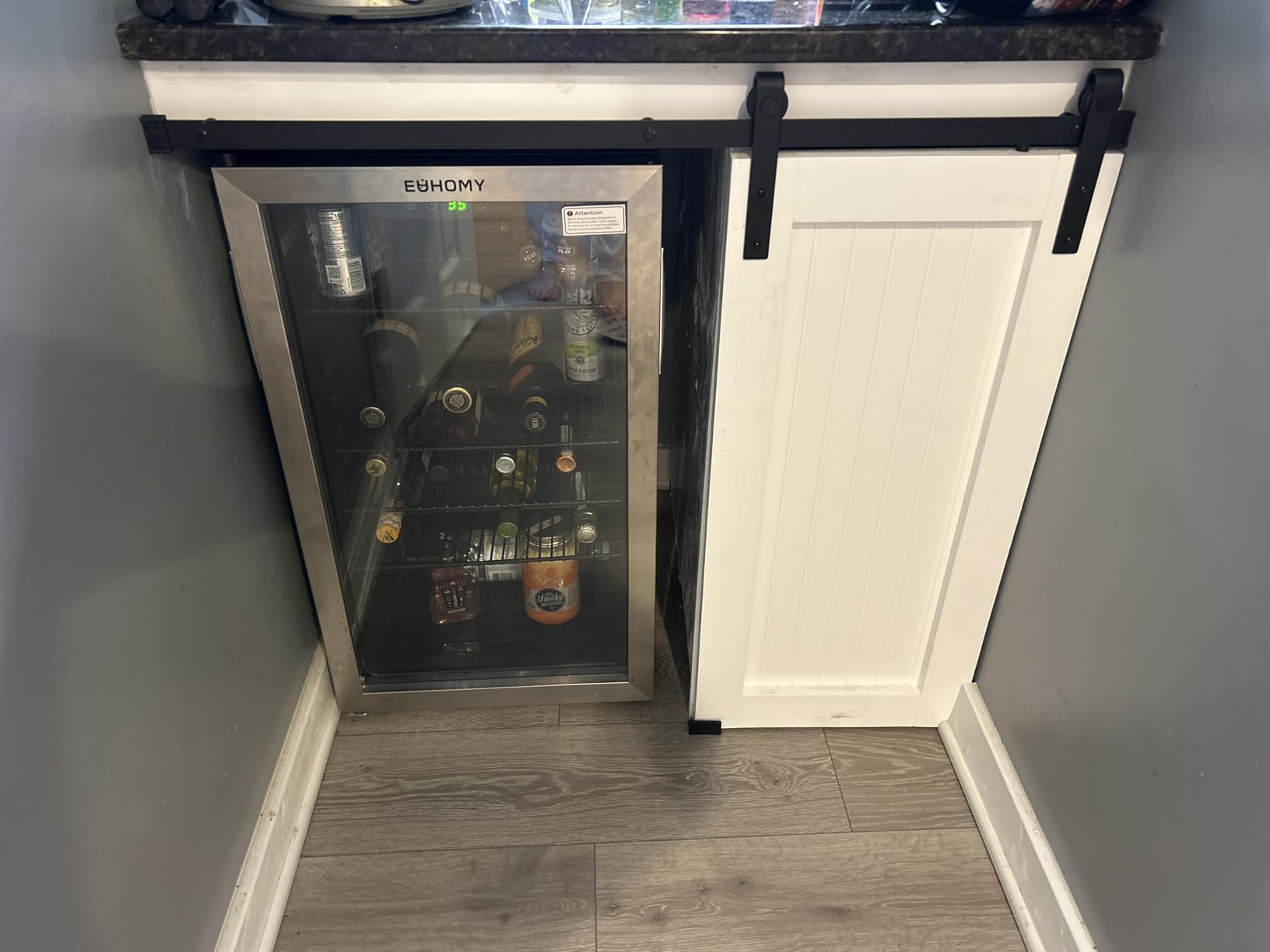 EUHOMY Beverage Refrigerator Cooler, 130 Can Mini Fridge with Glass Door for Soda Beer or Wine, Beverage Cooler for Home, Office, Bar with Adjustable Removable Shelves, Silver Customer Review EUHOMY Beverage Refrigerator Cooler, 130 Can Mini Fridge with Glass Door for Soda Beer or Wine, Beverage Cooler for Home, Office, Bar with Adjustable Removable Shelves, Silver - Customer Photo 1