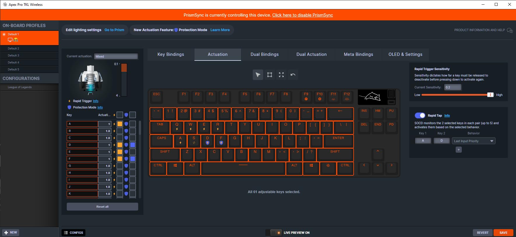 SteelSeries Apex Pro TKL Gen 3 OmniPoint 3.0 HyperMagnetic Switches - Adjustable Actuation - Rapid Trigger - Game-Ready Presets - Protection Mode - Rapid Tap/SOCD - OLED - RGB - PBT Keycaps - USB-C customer photo 2