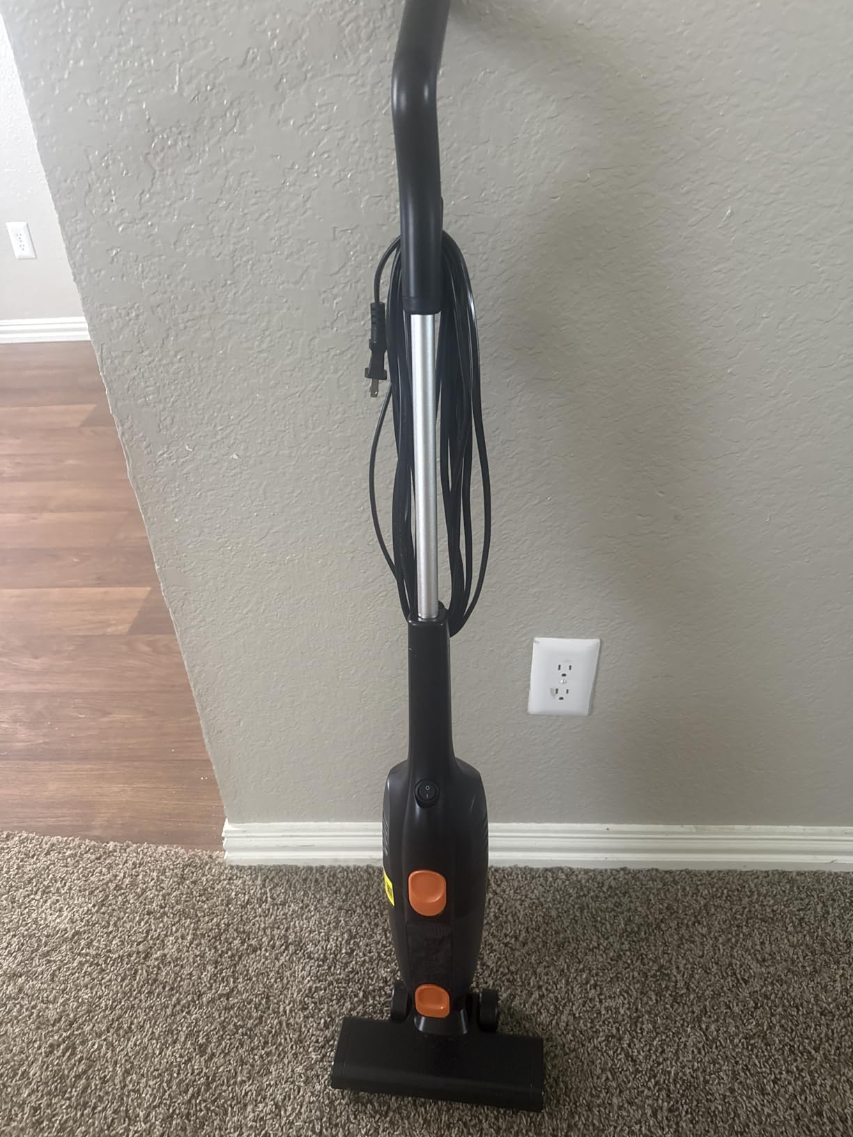 Corded Stick Vacuum Cleaner, 20000pa Powerful Suction Stick Vacuum with 16Ft Cord, 2 in 1 Lightweight Vacuum Cleaner for Hard Floor Pet Hair - Orange - Customer Photo 1