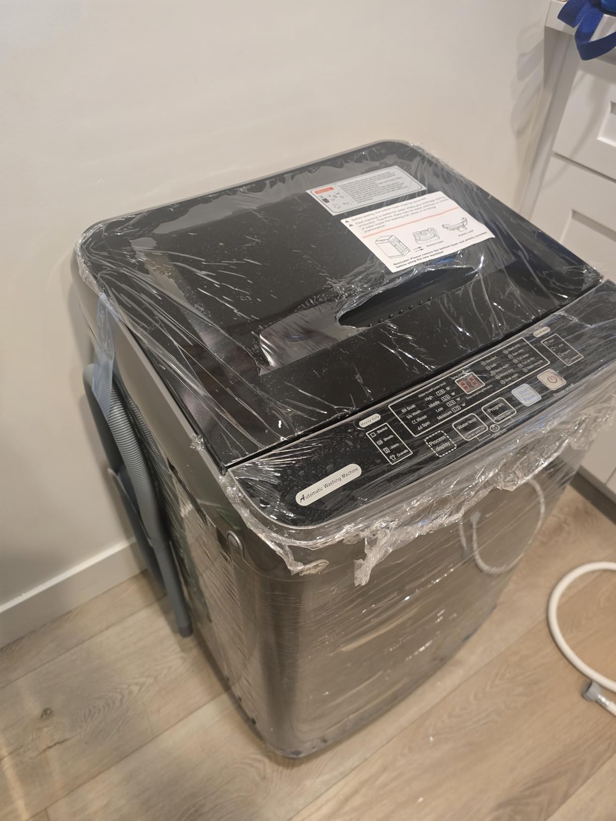 15.6lbs Full-Automatic Washing Machine, Portable Compact Laundry Washer with Drain Pump, 10 Programs 8 Water Levels with LED Display for RV, Camping, Apartment, Dorm, Dark-Grey - Customer Photo 2