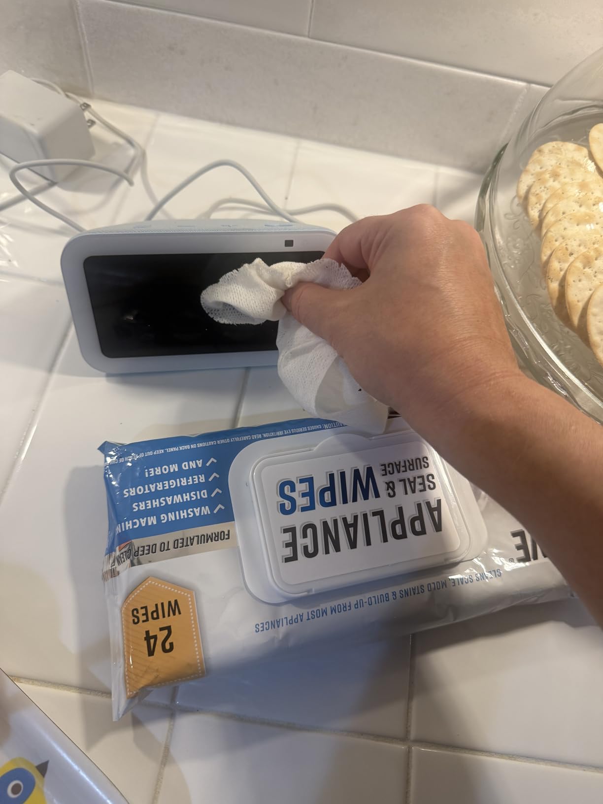 ACTIVE Home Appliance Surface Cleaner Wipes Heavy Duty Wipe for Cleaning Washing Machine, Dryer Stainless Steel Refrigerator, Glass Cooktop, Microwave, Dishwasher, Counter, Tile - 24 Large Wipes Customer Review ACTIVE Home Appliance Surface Cleaner Wipes Heavy Duty Wipe for Cleaning Washing Machine, Dryer Stainless Steel Refrigerator, Glass Cooktop, Microwave, Dishwasher, Counter, Tile - 24 Large Wipes - Customer Photo 1