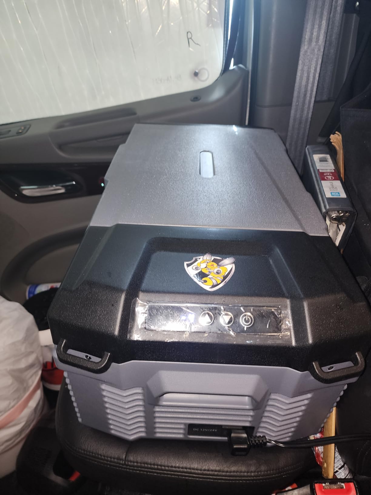 YELLOW JACKET 12 Volt Car Refrigerator, 16 Quart Electric Cooler, Portable Car Fridge for Outdoor Camping Travel, 12V/24V DC 110~240 Volt AC Refrigerator for Truck RV Home Office,-4℉-68℉ - Customer Photo 1