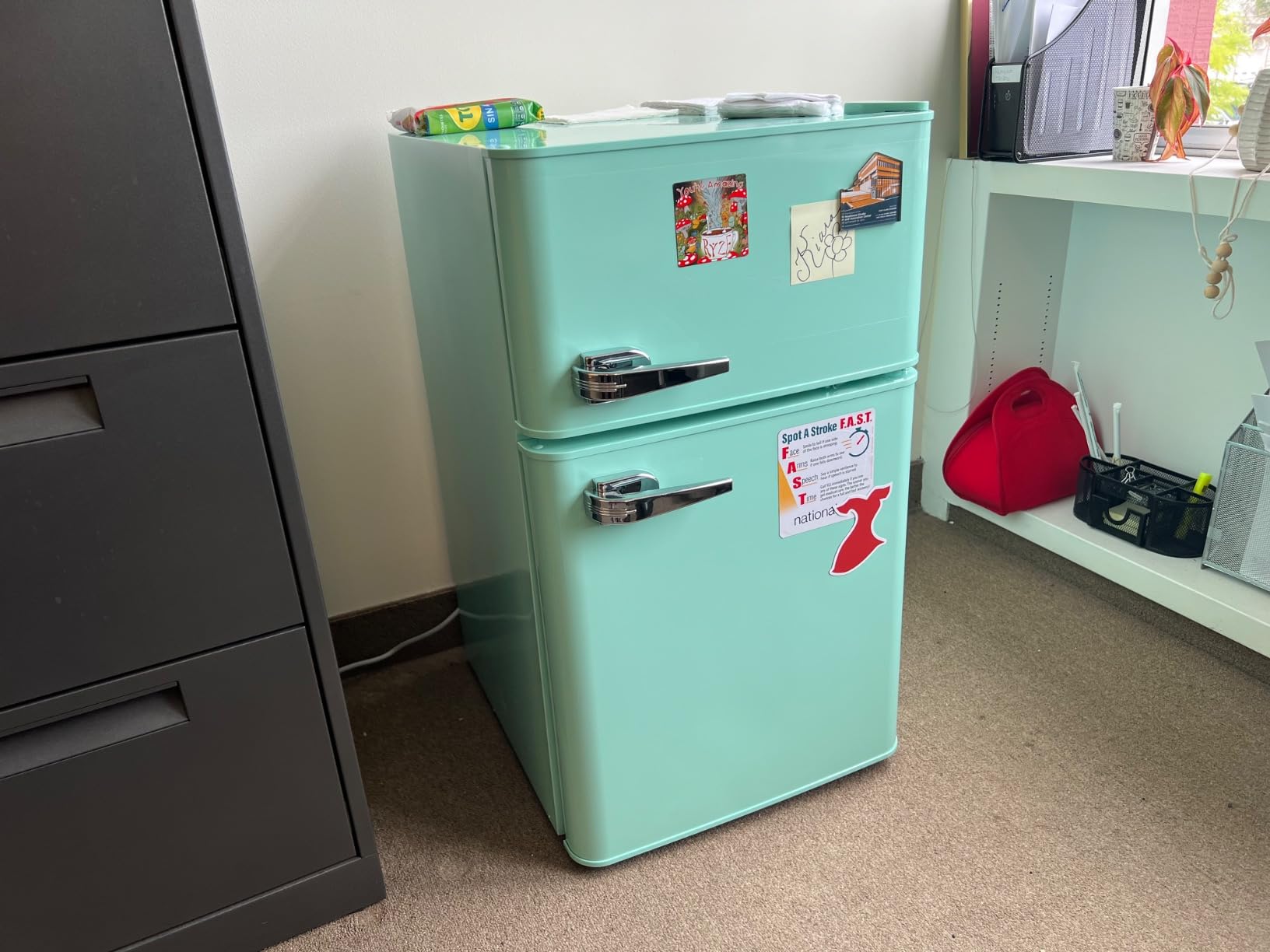 Antarctic Star Mini Compact Refrigerator, 3.2 Cu.Ft. Separate Freezer Double 2-Door Adjustable Removable Shelves for Apartment/Dorm/Office,BLACK - Customer Photo 2