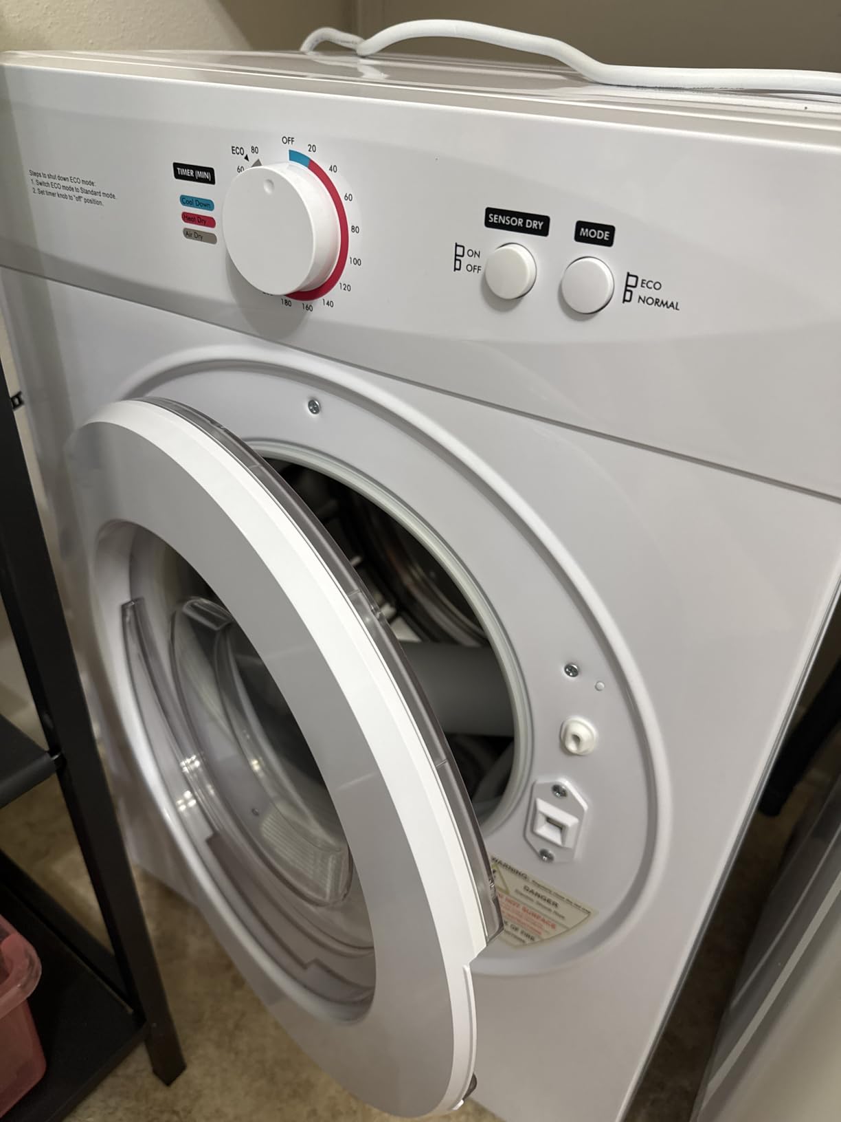 110V Portable Dryer – 850W Compact Clothes Dryer with 4 Automatic Drying Modes, Stainless Steel Tub, Simple Control Knob for Apartments, Dorms & Small Spaces - Customer Photo 1