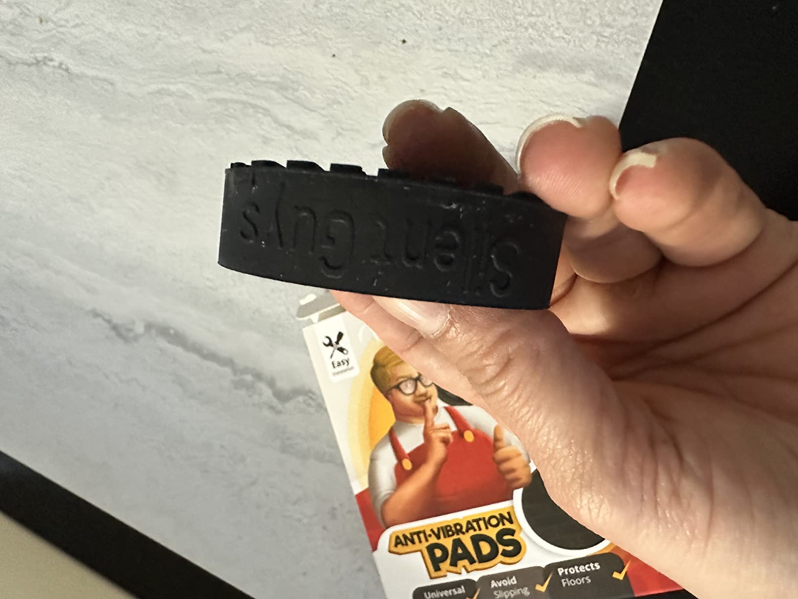 Silent Guys Heavy Duty Anti Vibration Pads for Washing Machine - 4 Washing Machine Anti Vibration Pads Washer Anti Vibration Pads Rubber Vibration Pad Washing Machine Pads for Anti Vibration Mat - Customer Photo 1