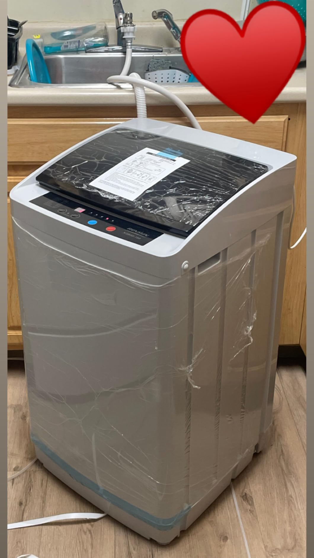 ROVSUN 17.8LBS Portable Washing Machine, Full-Automatic Electric Laundry Machine with Stainless Steel Drum, Compact Washer and Spin Dryer Combo with Drain Pump for Apartment, Dorm, Home, Light Grey - Customer Photo 1