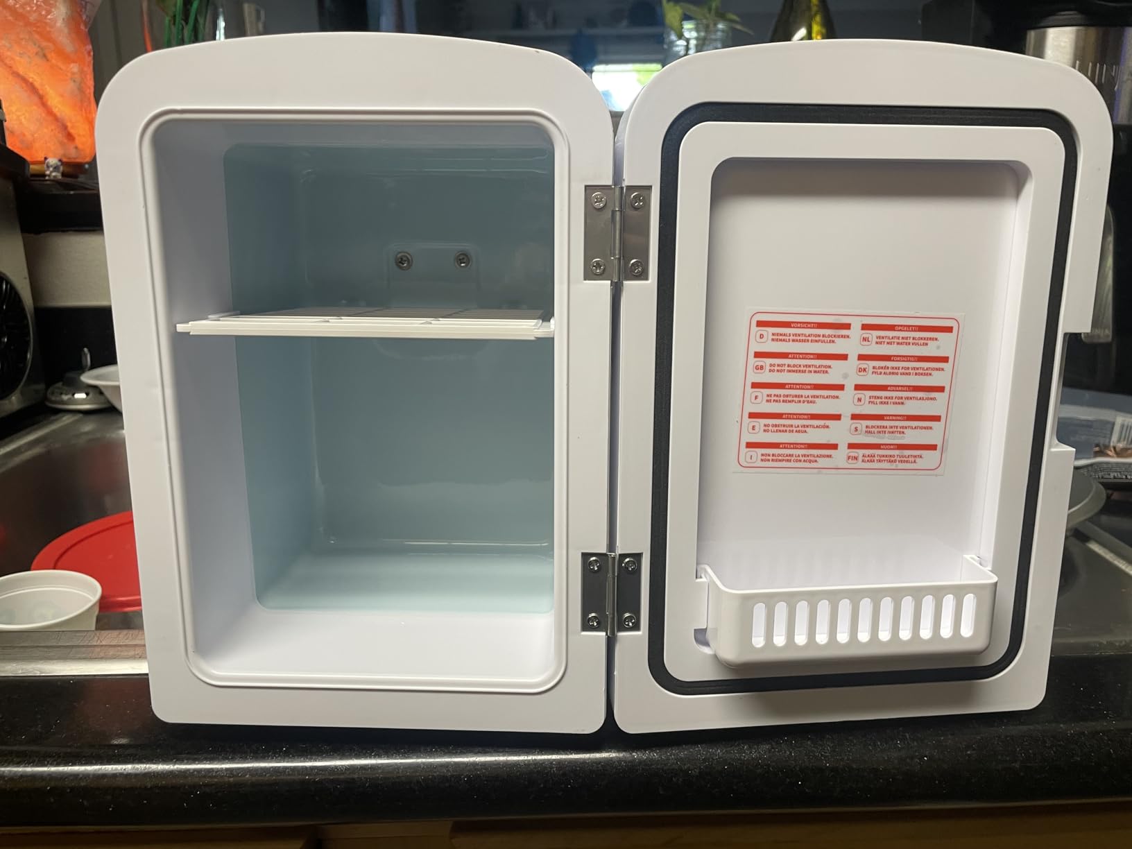 Antarctic Star Compact Refrigerator, Portable Mini Fridge, Skin Care 4L Capacity/6 Cans, for Bedroom, Car, Office & Dorm, Small Cooler for Cosmetics, Magnetic Brushed Stainless Steel Door, White - Customer Photo 1