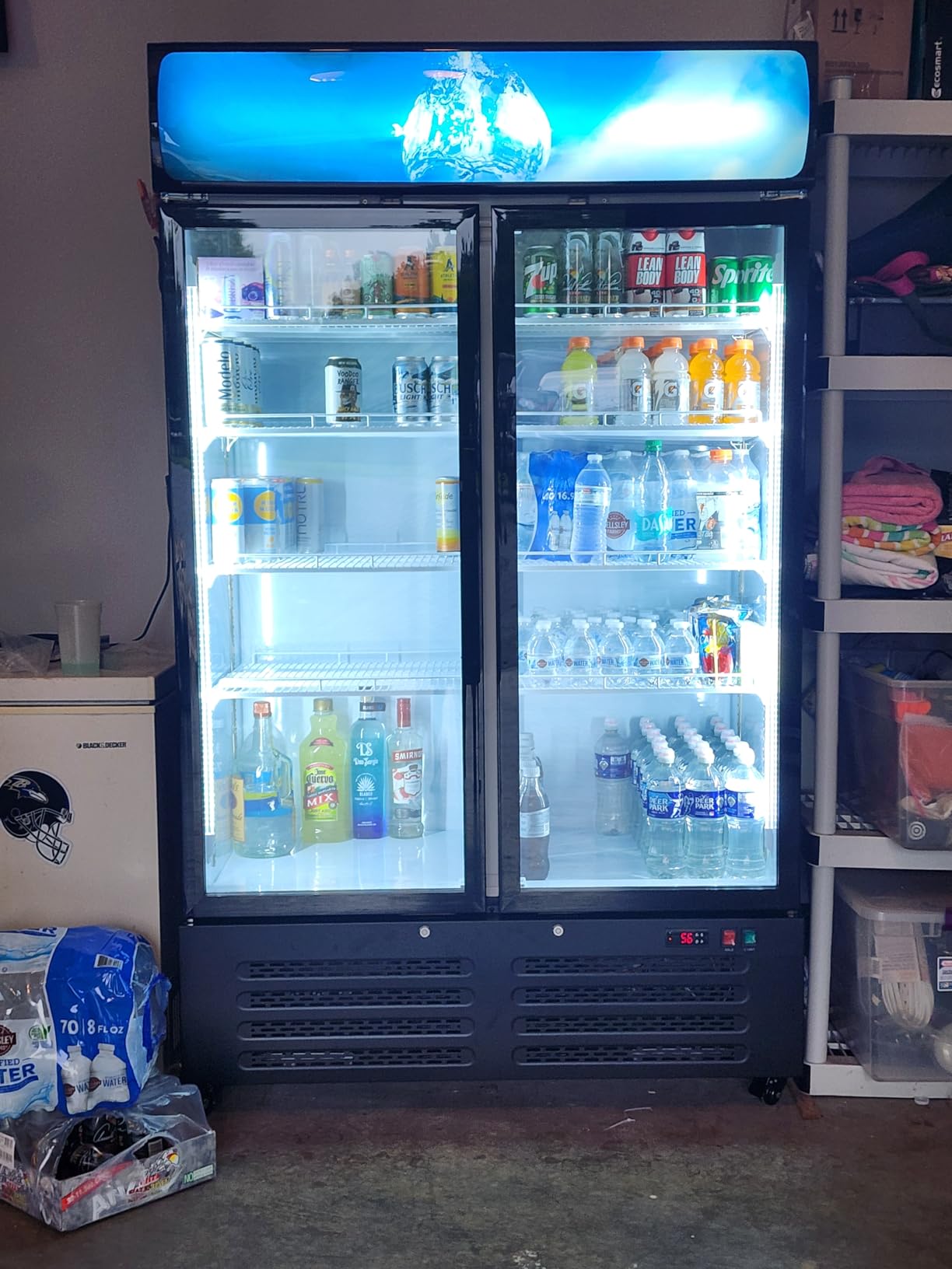 ETL & DOE Certified 28 Cu Ft Commercial Beverage Refrigerators 2 Doors,Merchandiser Display Fridge with Built-in LED Light & Front LED Light,Double Glass Door Upright Business Retail Cooler with Lock - Customer Photo 1