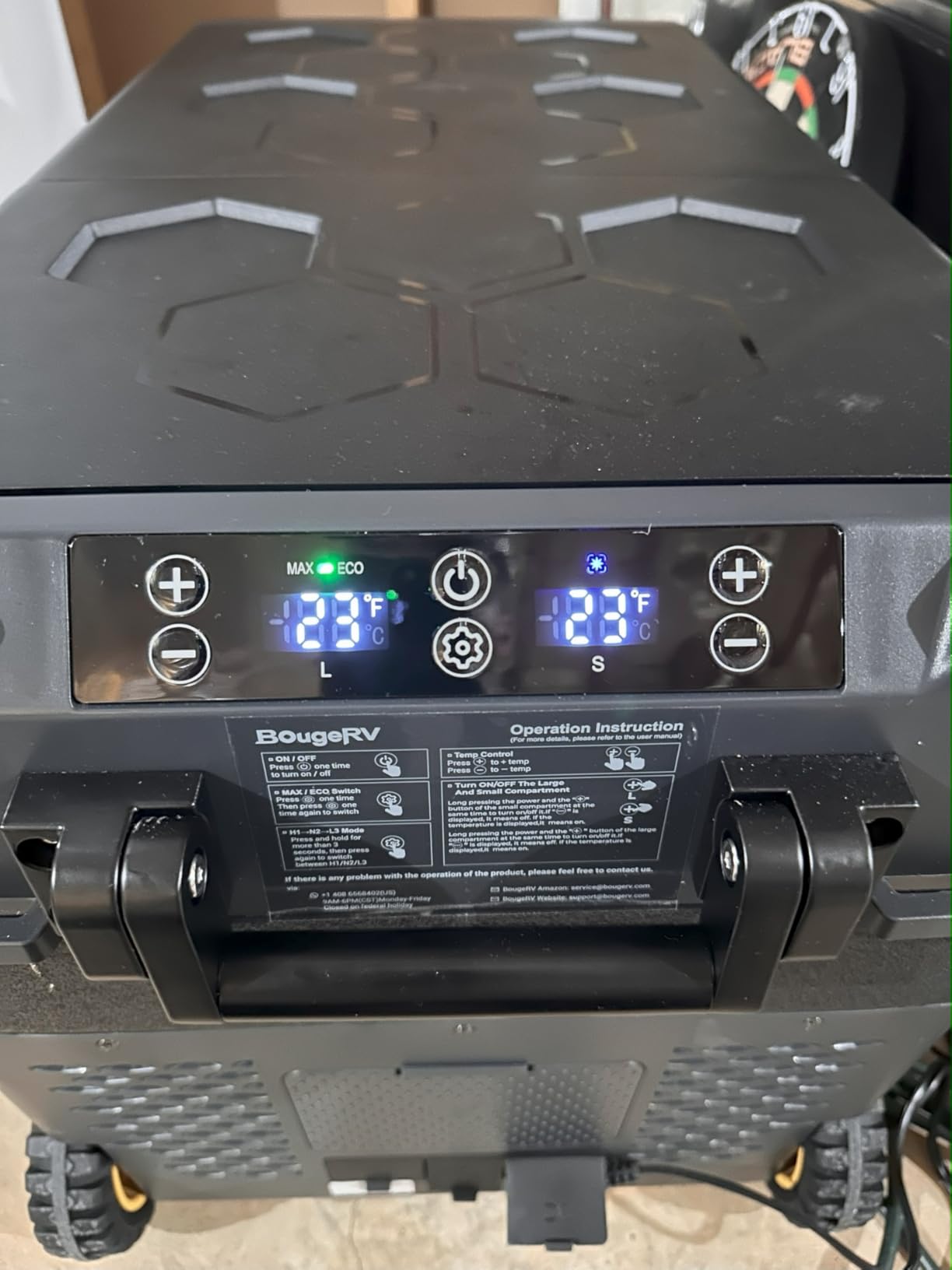 BougeRV 12 Volt Car Refrigerator, CRD2 52 Quart Portable Fridge Freezer with APP Control, -4℉ to 68℉ Dual Zone Compressor Electric Cooler 12/24V DC, 110~240V AC for Overlanding, Camping, RV, Truck - Customer Photo 2