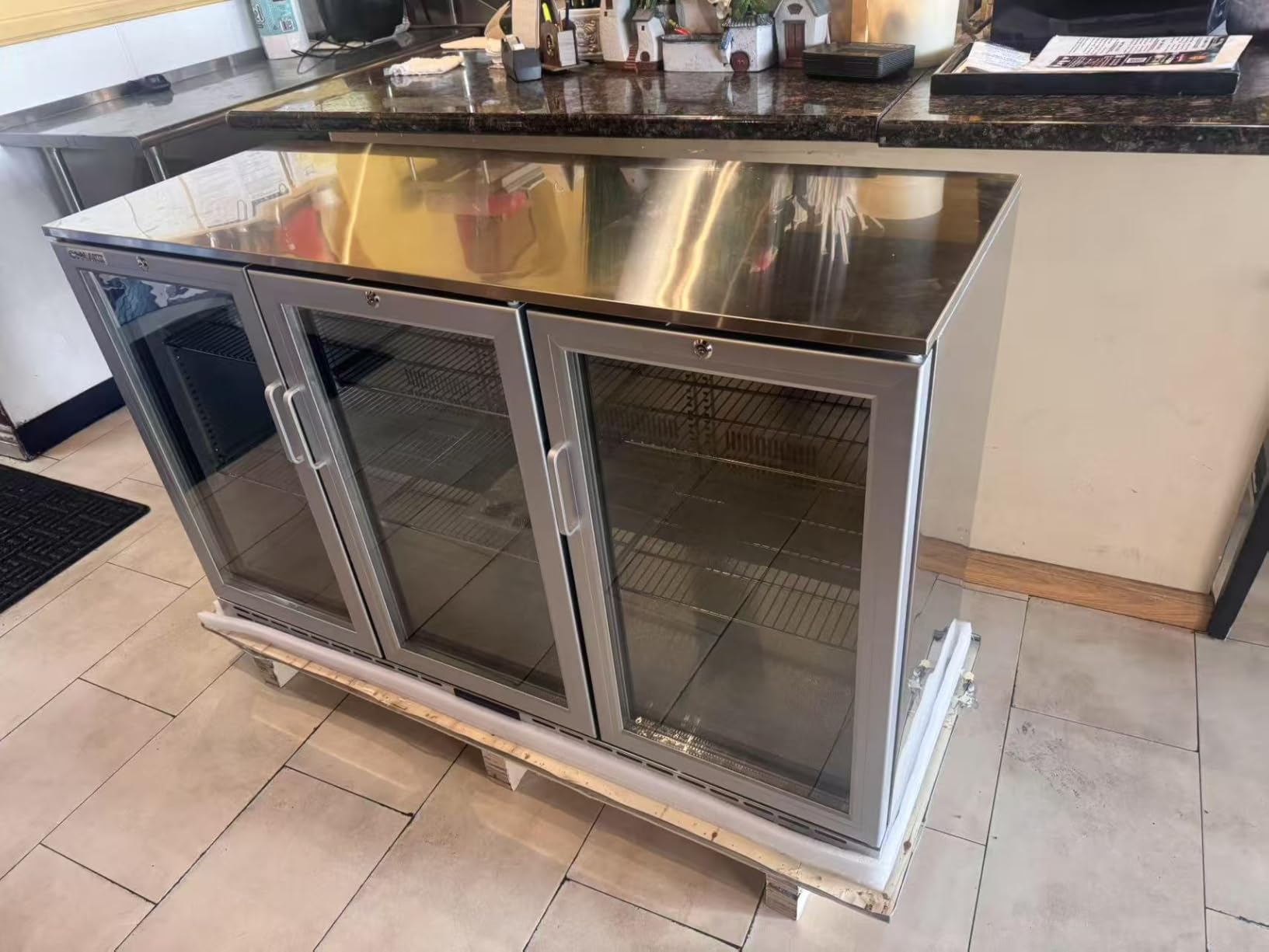 53 inch 11.7 cu.ft Back Bar Cooler Commercial Counter Height Beverage Refrigerator with 3 Glass Doors & LED Lighting, Stainless Steel Beer Fridge for Home Bar Restaurant, Sliver, 115V, ETL Approved - Customer Photo 1