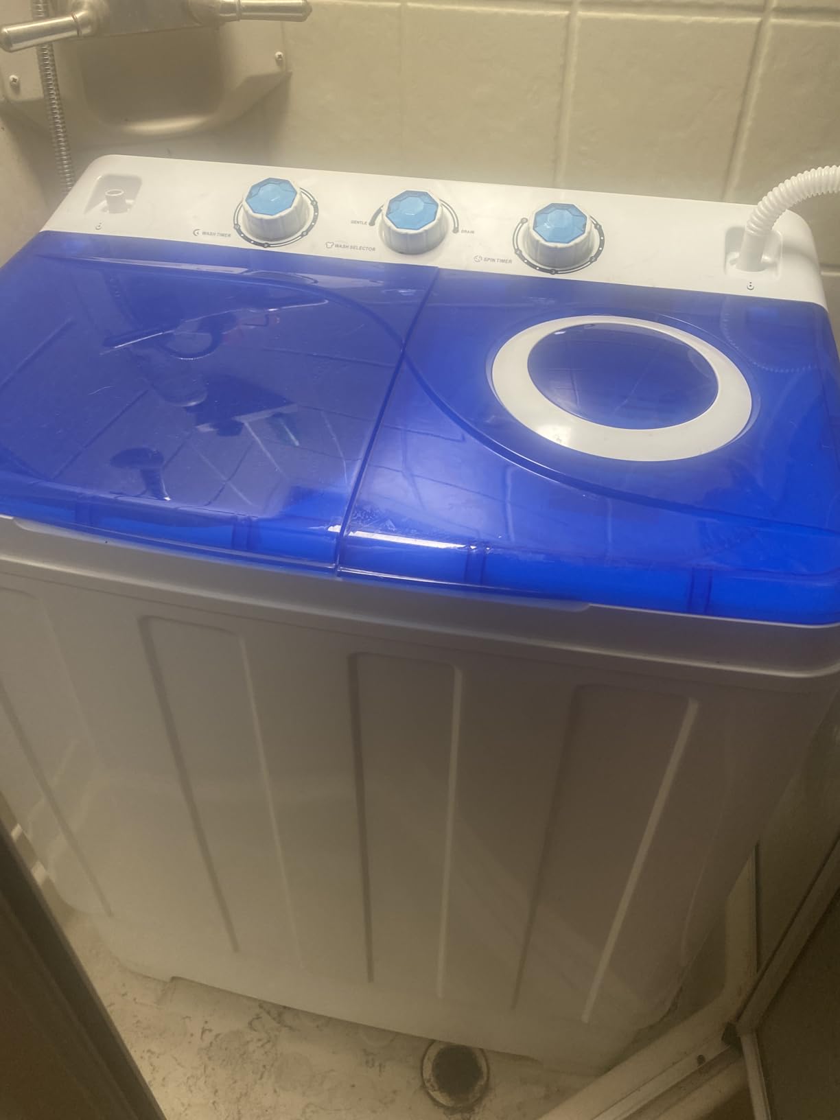 Portable Washing Machine Twin Tub - 28lbs Compact Washer(18lbs) and Dryer(10lbs) Combo with Drain Pump - Mini Laundry Machine for Apartments, Dorms, RVs, and Camping - Grey - Customer Photo 1