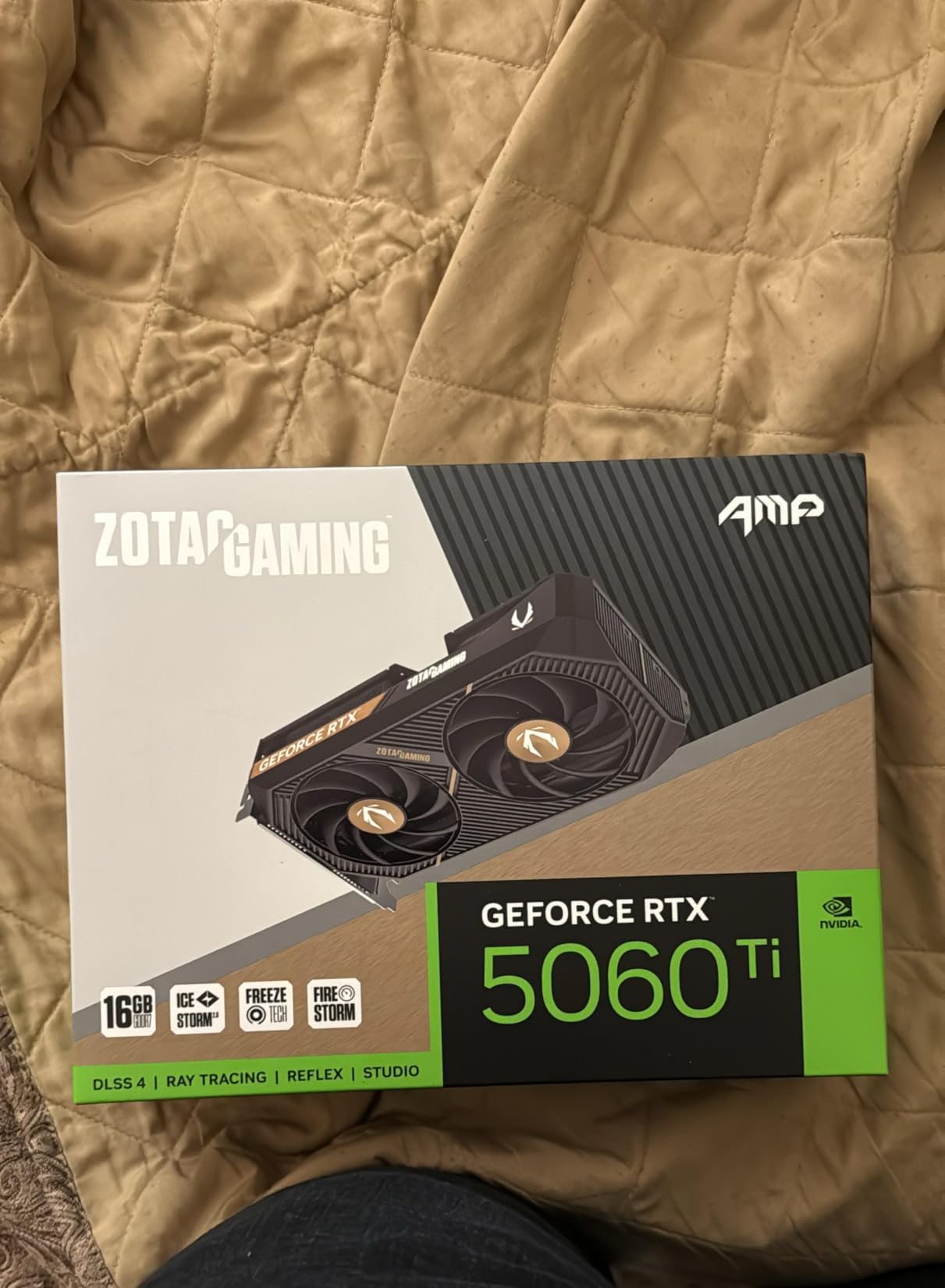 ZOTAC Gaming GeForce RTX 5060 Ti 16GB AMP DLSS 4 16GB GDDR7 128-bit 28 Gbps PCIE 5.0 Gaming Graphics Card, IceStorm 2.0 Cooling, White LED Lighting, ZT-B50620F-10M Customer Review ZOTAC Gaming GeForce RTX 5060 Ti 16GB AMP DLSS 4 16GB GDDR7 128-bit 28 Gbps PCIE 5.0 Gaming Graphics Card, IceStorm 2.0 Cooling, White LED Lighting, ZT-B50620F-10M - Customer Photo 3