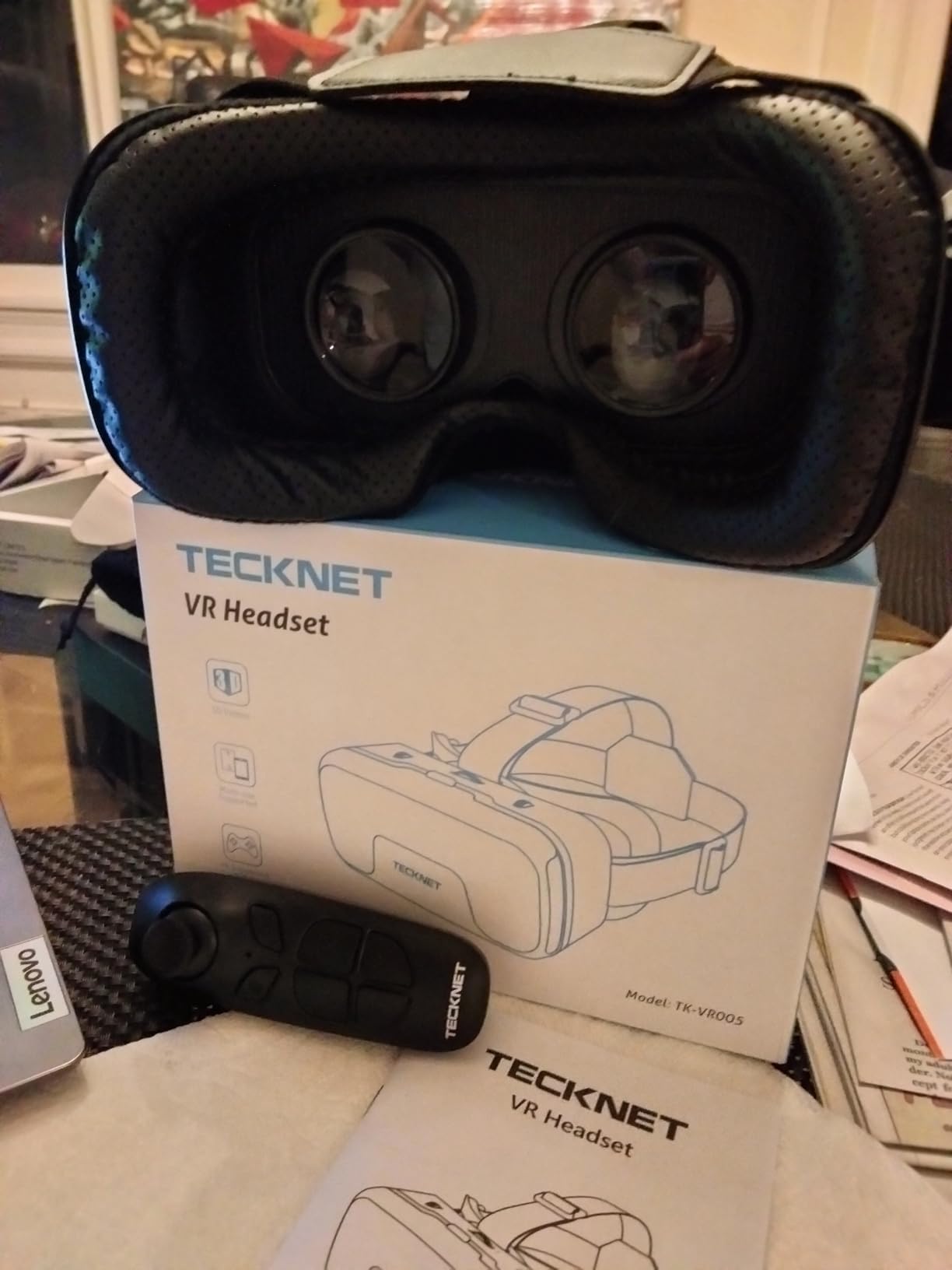 TECKNET VR Headset for Phone, Virtual Reality Headsets with HD 110°FOV Anti-Blue Light Lenses & Adjustable Gears, 3D VR Headset for Kids Compatible iPhone Samsung Android 4.7-7.2 TECKNET VR Headset for Phone, Virtual Reality Headsets with HD 110°FOV Anti-Blue Light Lenses & Adjustable Gears, 3D VR Headset for Kids Compatible iPhone Samsung Android 4.7-7.2