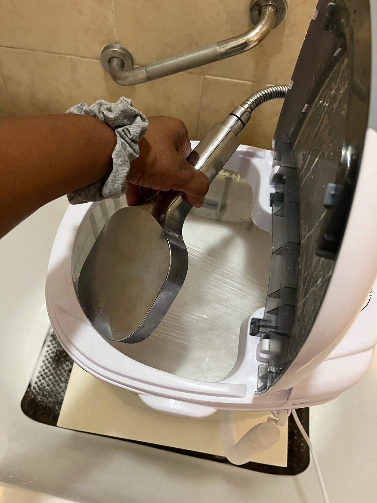 Giantex Portable Mini Washing Machine, 5.5 lbs Capacity Small Compact Laundry Washer with Spin Tub & Drain Hose, Semi-automatic Washer Machine for Apartment Dorms RV Home (Grey) - Customer Photo 1