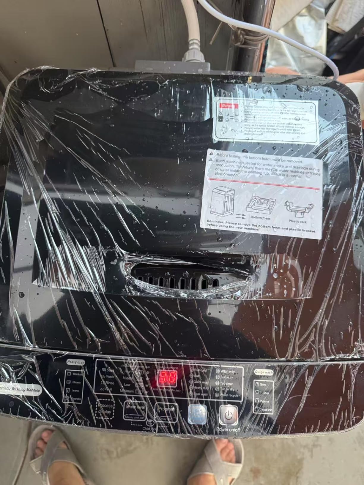 25 lbs Full Automatic Washing Machine with Drain Pump, 10 Wash Programs 8 Water Levels, Washer with LED Display for Dorm, Apartment, Home, Grey - Customer Photo 1