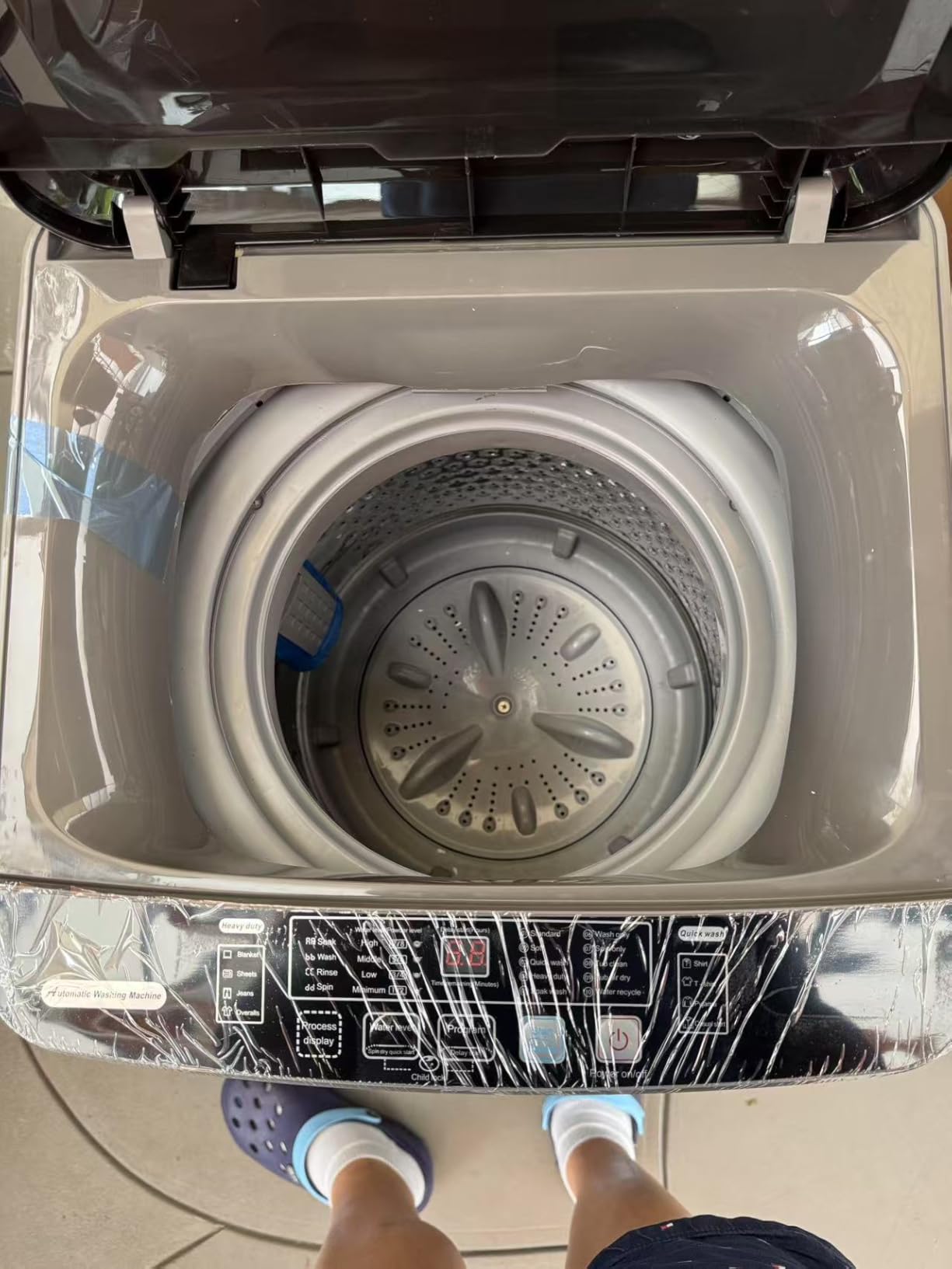 25 lbs Full Automatic Washing Machine with Drain Pump, 10 Wash Programs 8 Water Levels, Washer with LED Display for Dorm, Apartment, Home, Grey - Customer Photo 2