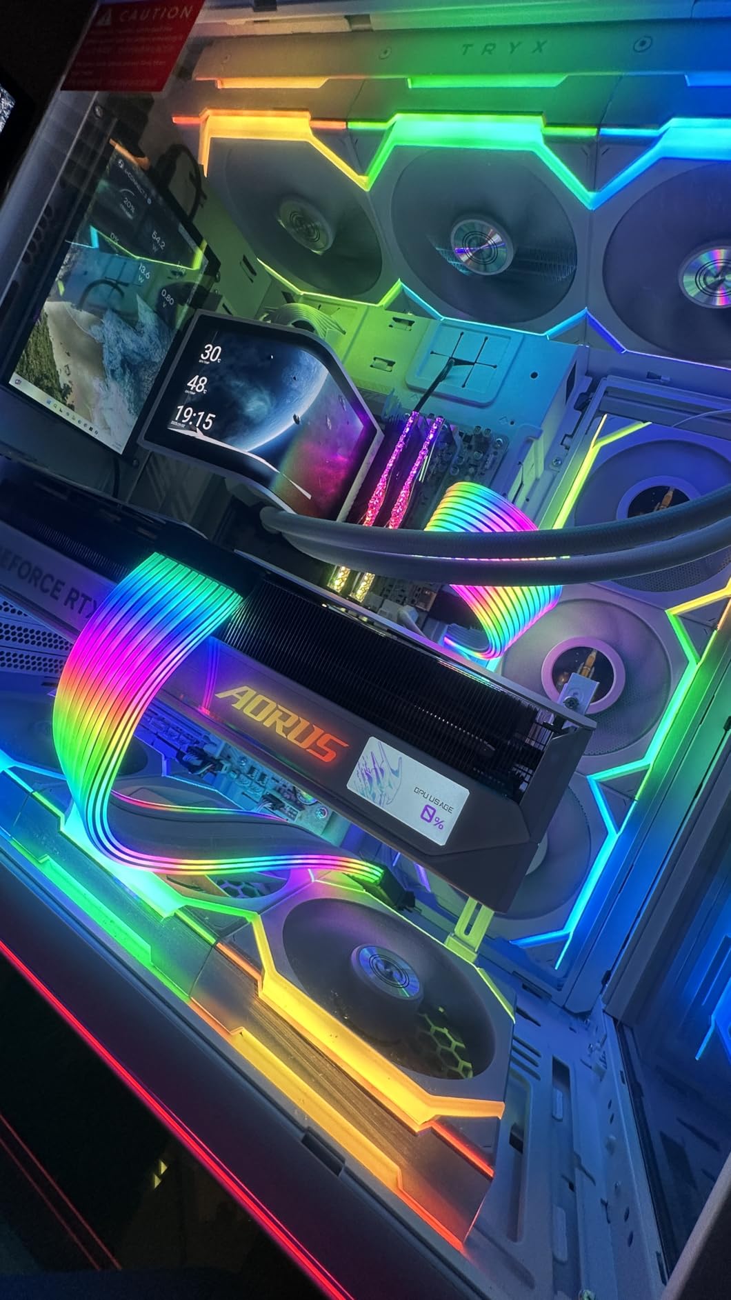 TRYX Panorama SE 360 ARGB 360mm AIO Rotatable 6.67'' AMOLED Curved Screen 3D Anamorphic Effect Customizable AIO Cooler 360mm Asetek Adela Pump 280w TDP ARGB Fan Intel LGA 1851/1700 AMD AM5/AM4 Customer Review TRYX Panorama SE 360 ARGB 360mm AIO Rotatable 6.67'' AMOLED Curved Screen 3D Anamorphic Effect Customizable AIO Cooler 360mm Asetek Adela Pump 280w TDP ARGB Fan Intel LGA 1851/1700 AMD AM5/AM4 - Customer Photo 2