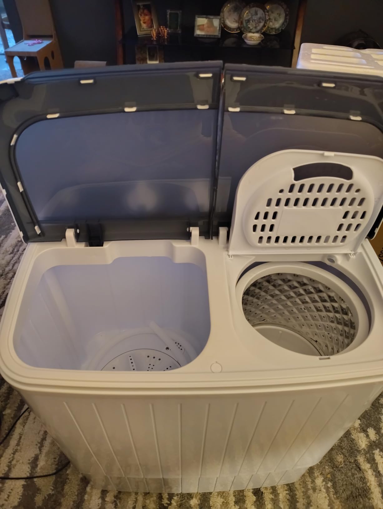 Bonusall Portable Washing Machine,16 lbs Mini Washer and Spin Dryer Combo, Built-in Gravity Drain,Compact Laundry Washer with Drain Pump & Timer Control for Apartments, Dorms, RVs- Blue Customer Review Bonusall Portable Washing Machine,16 lbs Mini Washer and Spin Dryer Combo, Built-in Gravity Drain,Compact Laundry Washer with Drain Pump & Timer Control for Apartments, Dorms, RVs- Blue - Customer Photo 1