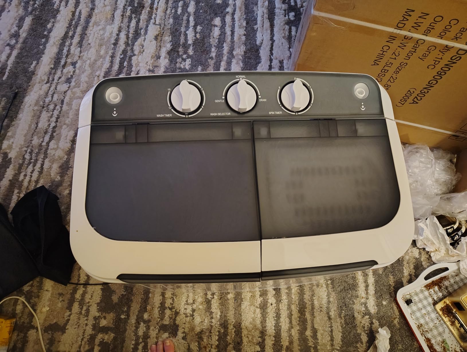 Bonusall Portable Washing Machine,16 lbs Mini Washer and Spin Dryer Combo, Built-in Gravity Drain,Compact Laundry Washer with Drain Pump & Timer Control for Apartments, Dorms, RVs- Blue Customer Review Bonusall Portable Washing Machine,16 lbs Mini Washer and Spin Dryer Combo, Built-in Gravity Drain,Compact Laundry Washer with Drain Pump & Timer Control for Apartments, Dorms, RVs- Blue - Customer Photo 1