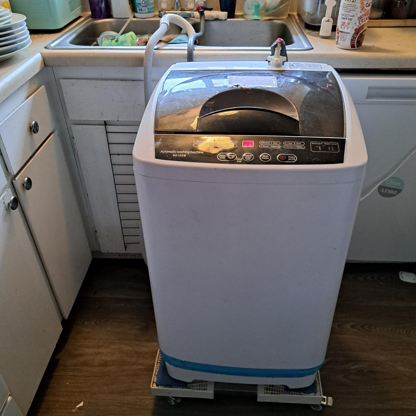 Compact Washer and Dryer Combo Set, 2.0Cu.Ft Full-Automatic Washing Machine with 10 Washing Programs & 1.6Cu.Ft Compact Dryer with 5 Drying Modes, for Apartment, Bathroom, RV-Camping, White - Customer Photo 1