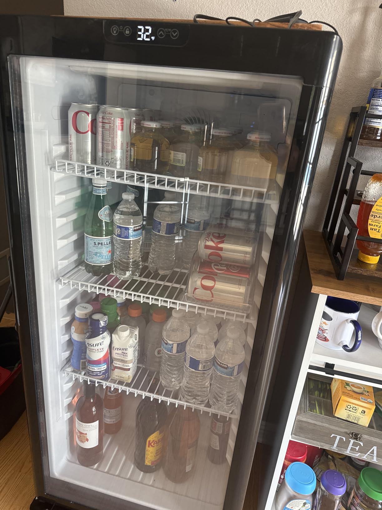 YITAHOME 6.9 CU.FT. Beverage Display Refrigerator with One Glass Door, Commercial Drink Beer Fridge Cooler for Home Office with Customized Light Box 7 Speed Control 3 Ajustable Shelves and Locking - Customer Photo 1